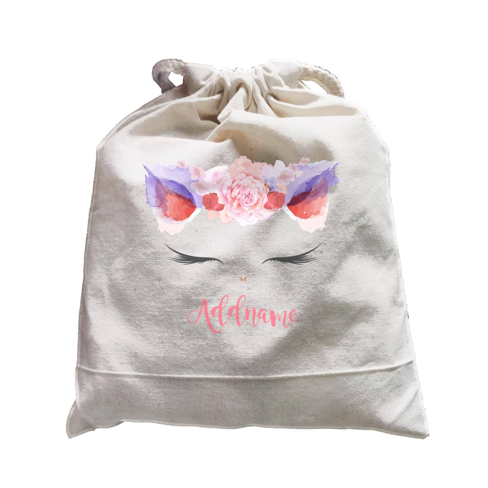 Pink and Red Roses Garland Cat Face Addname Satchel