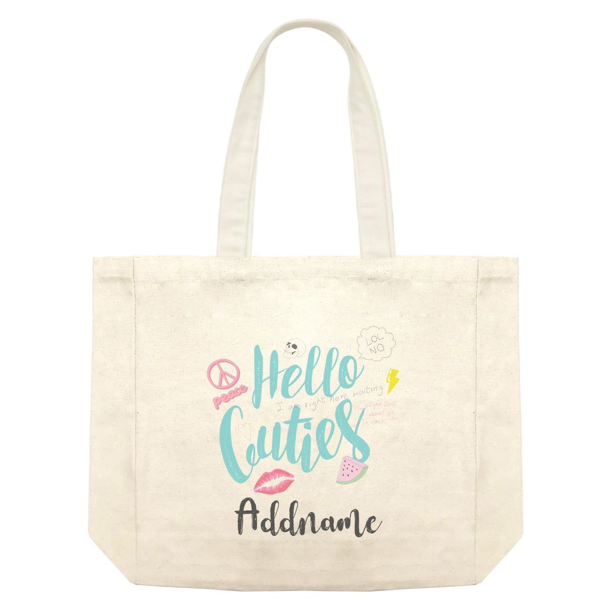Girl Power Quotes Hello Cuties Cute Elements With Addnames Shopping Bag