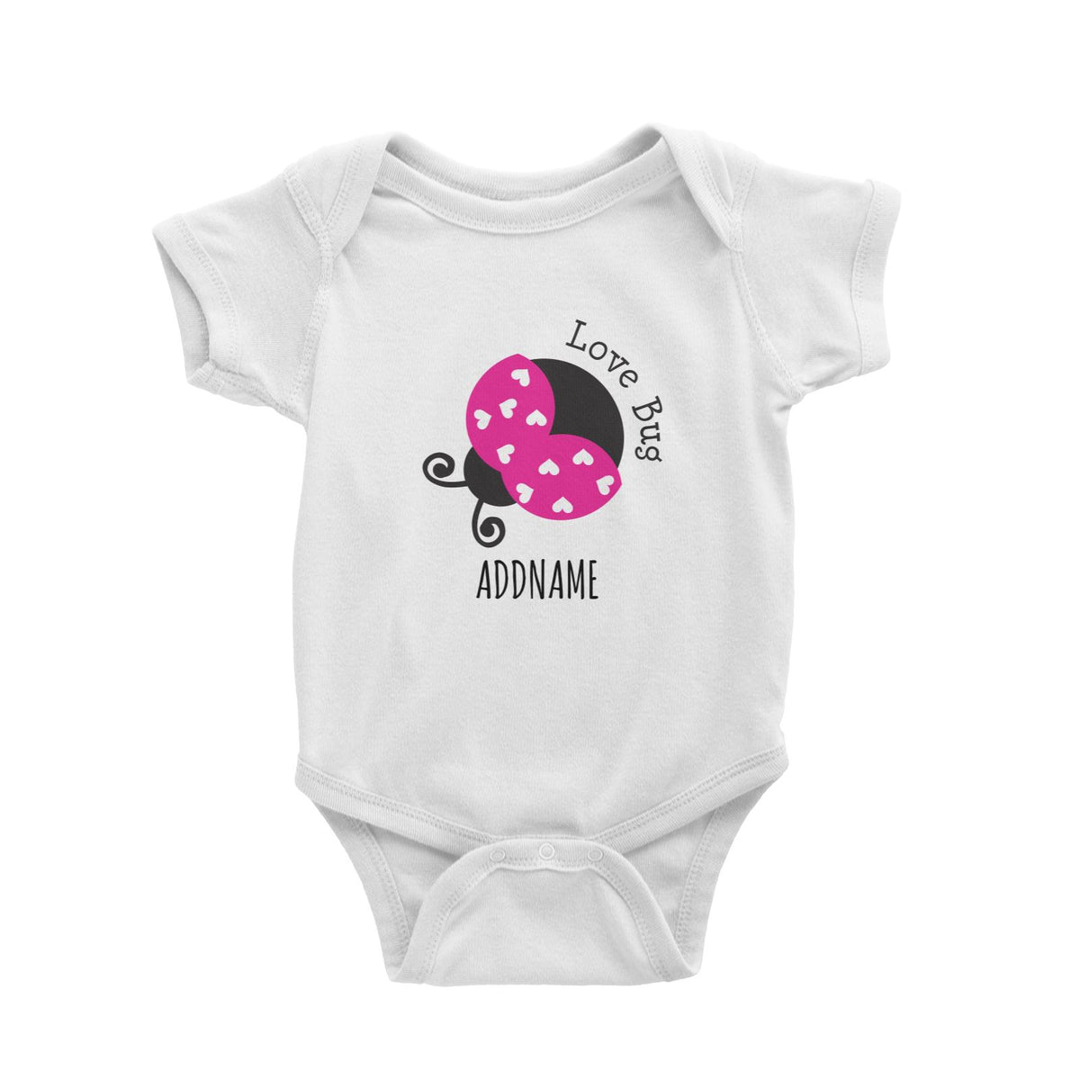 Love Bug White White Baby Romper