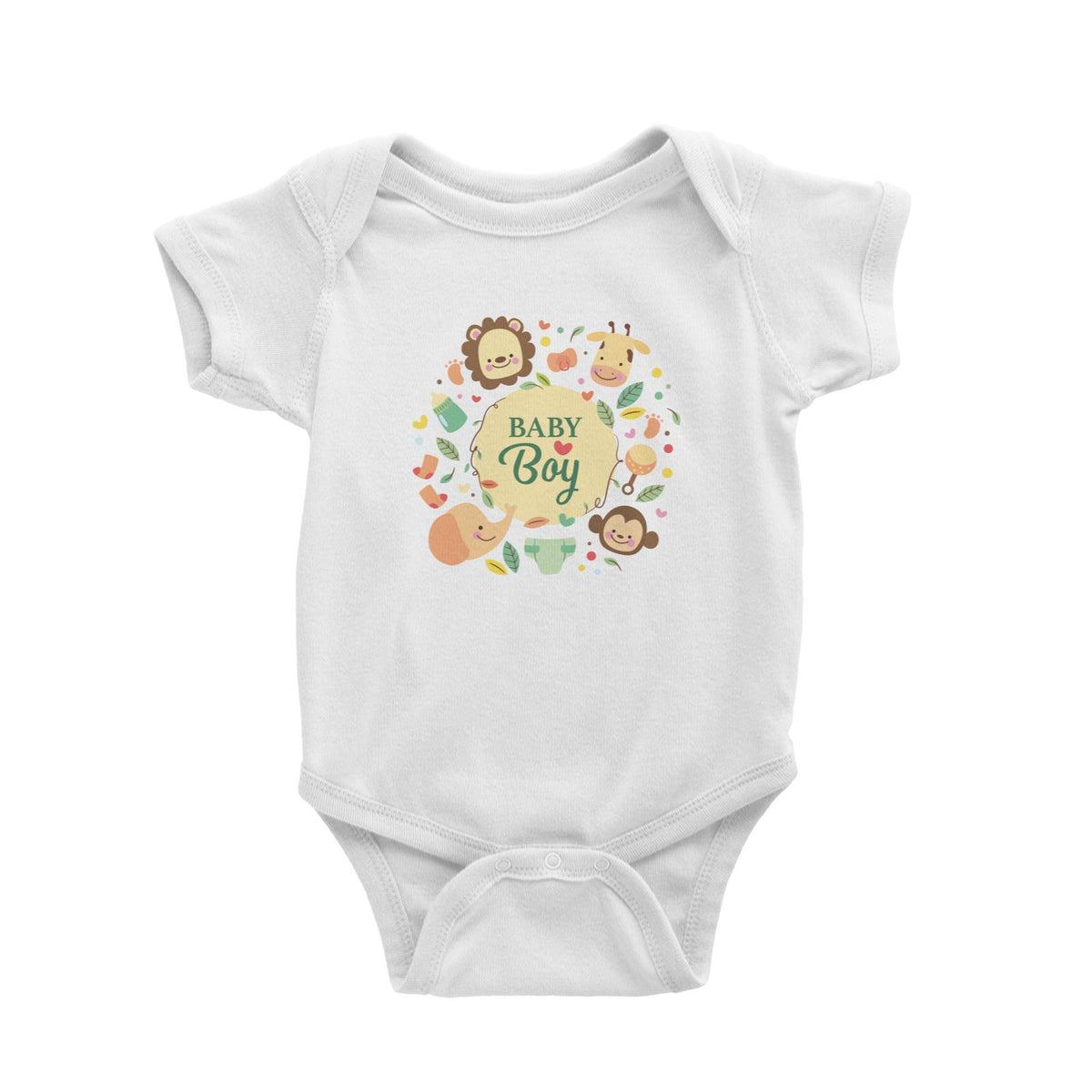 Non-Personalised Safari Animal Baby Romper