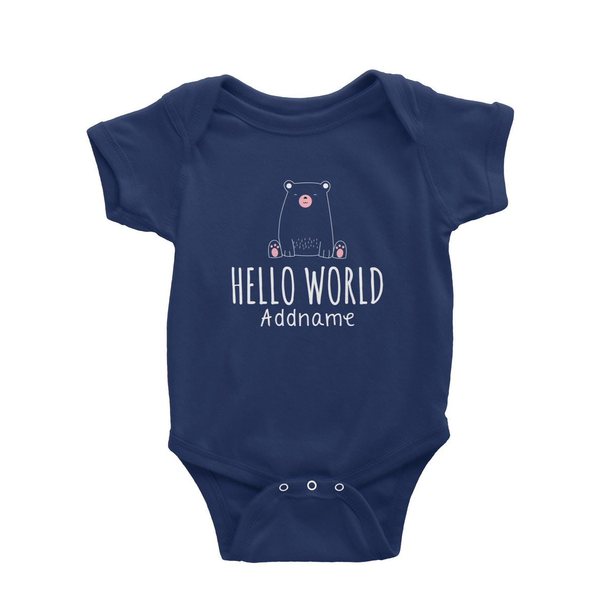 Cute Animals and Friends Series 2 Bear Hello World Addname Baby Romper