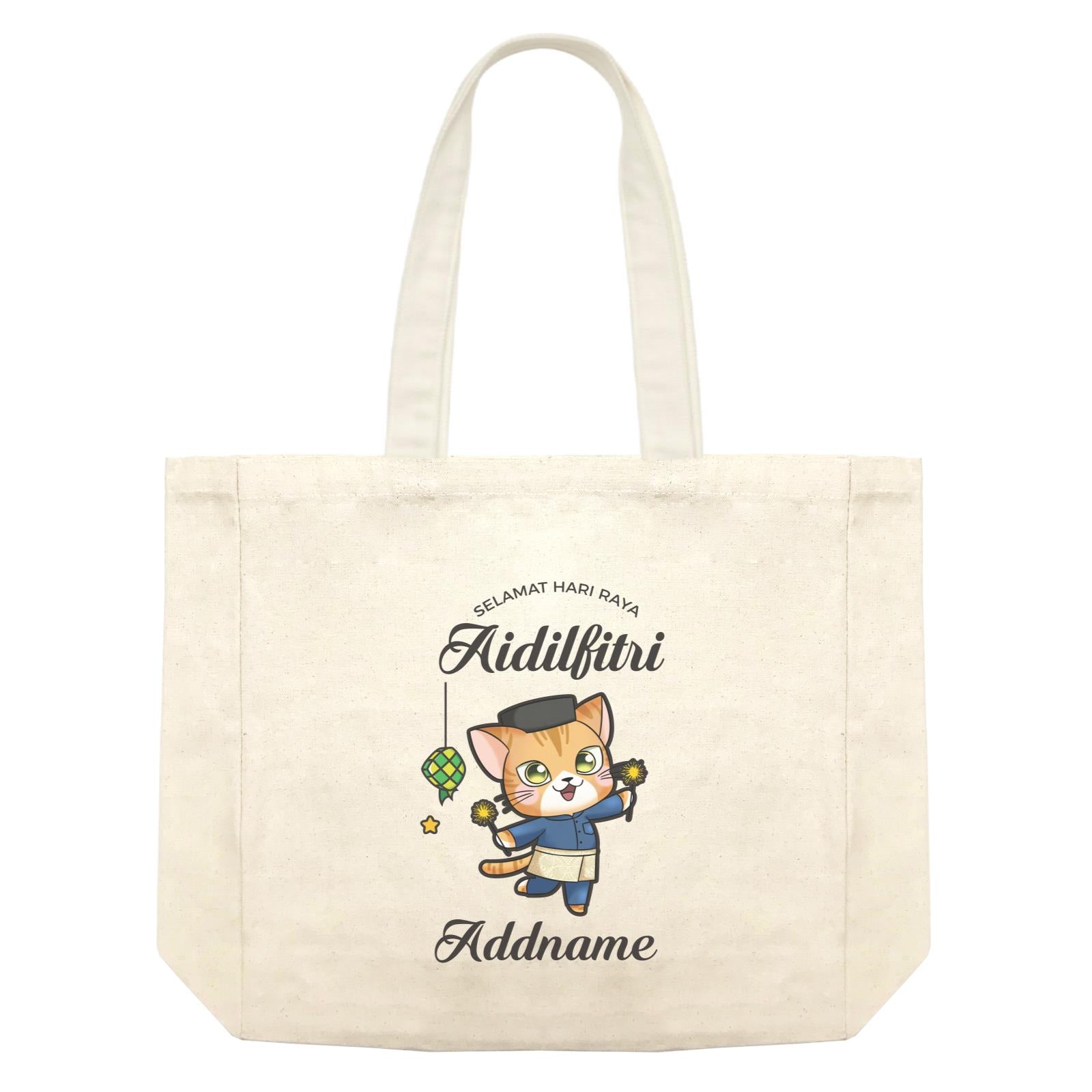 Raya Cute Animals Papa Cat Wishes Selamat Hari Raya Aidilfitri Shopping Bag
