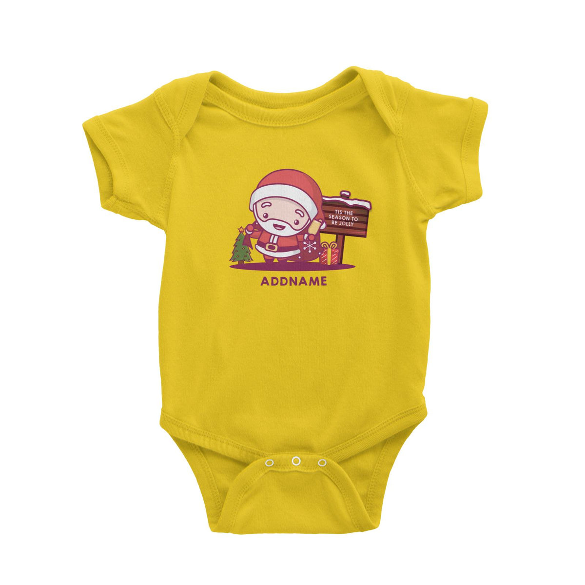 Christmas Cute Jolly Series Santa Addname Baby Romper