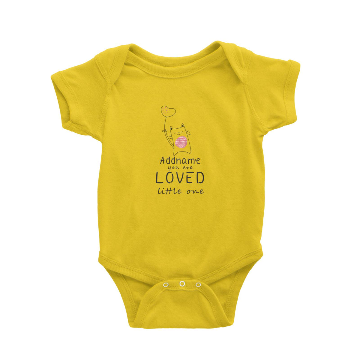 Cute Animals and Friends Series 2 Cat Addname You Are Loved Little One Baby Romper