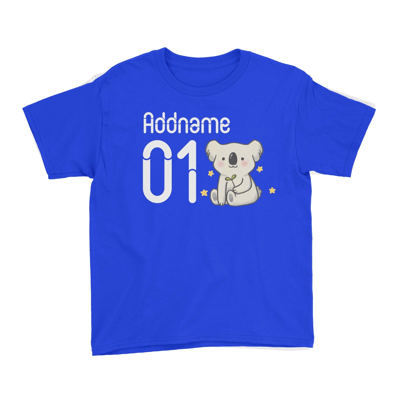 Name and Number Cute Hand Drawn Style Koala Kid's T-Shirt
