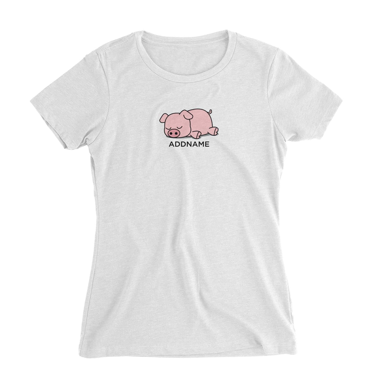 Lazy Pig Addname Women's Slim Fit T-Shirt