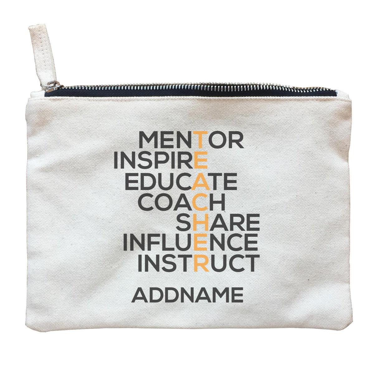 Teacher Quotes 2 Teacher Share Influence Instruct Addname Zipper Pouch