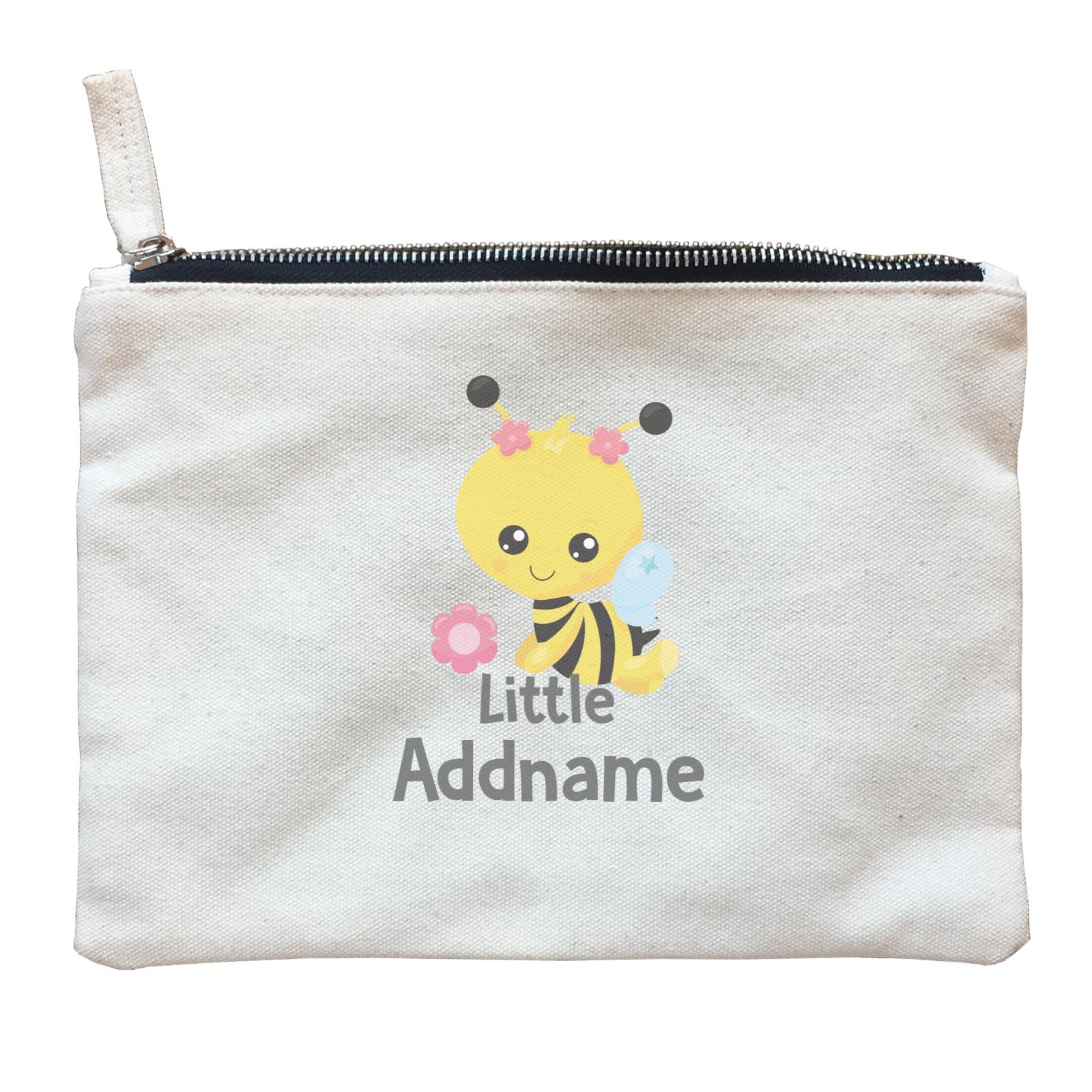 Spring Animals Bee Girl Little Addname Zipper Pouch