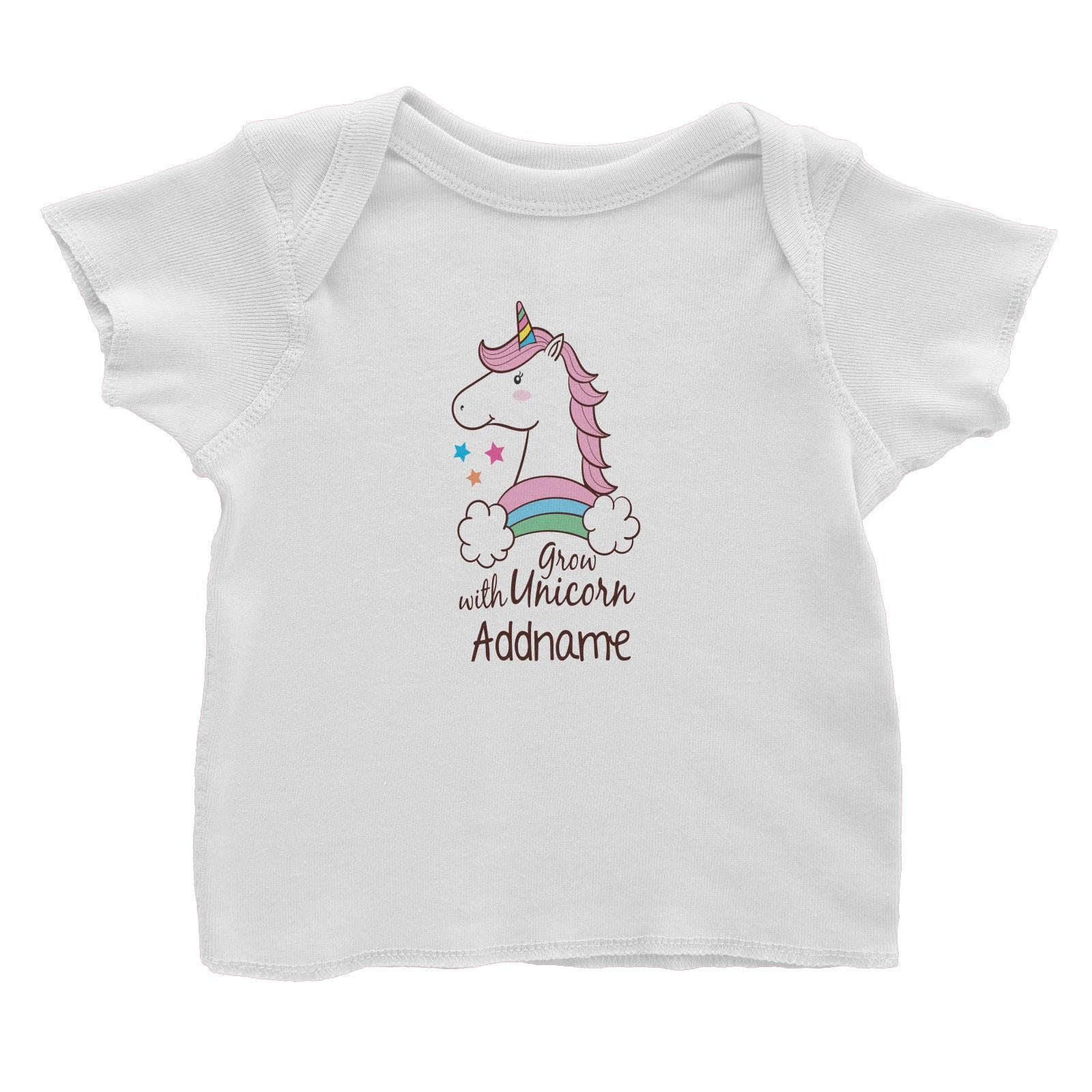 Cool Cute Unicorn Grow With Unicorn Addname Baby T-Shirt
