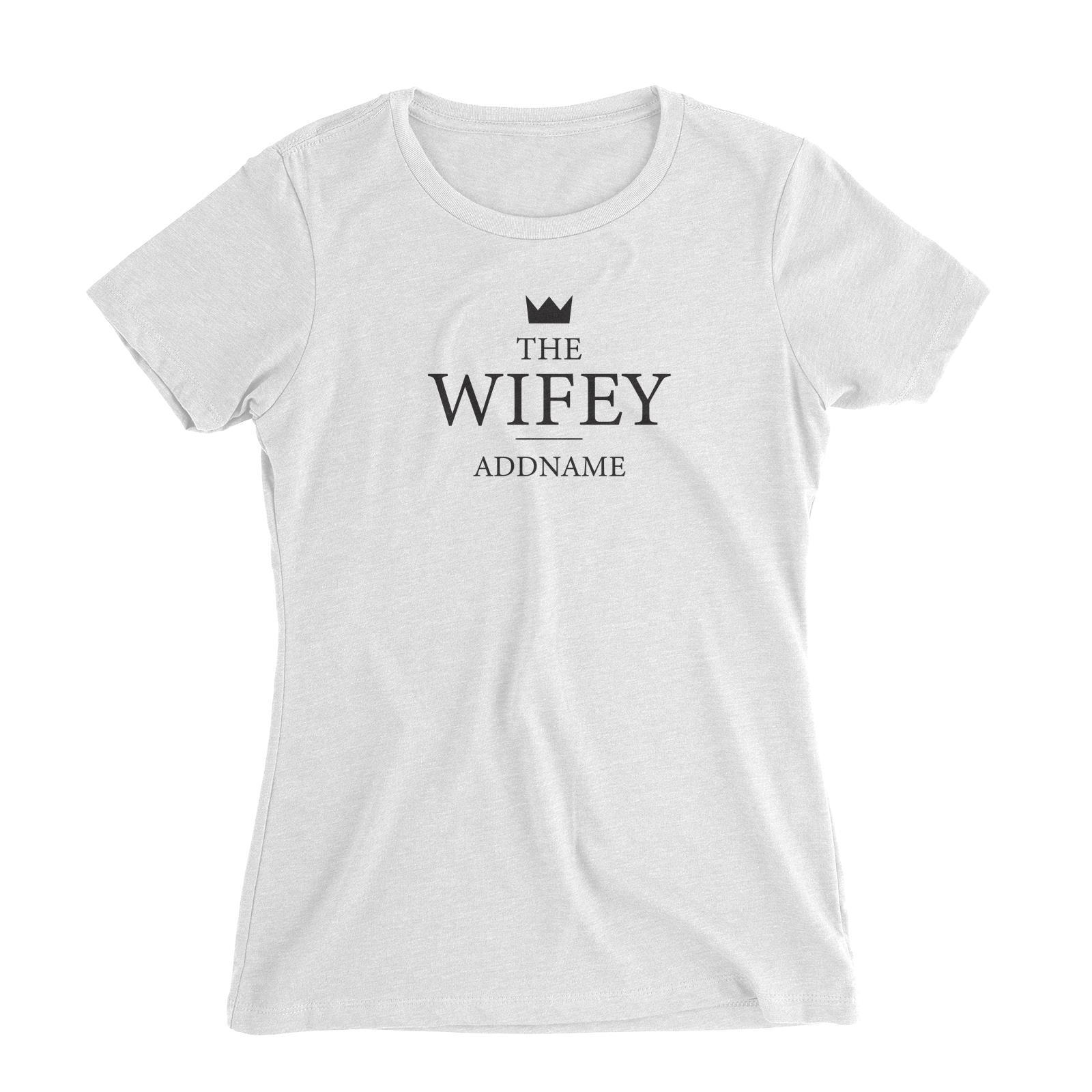Valentine's Minimal Wifey Addname Women Slim Fit T-Shirt
