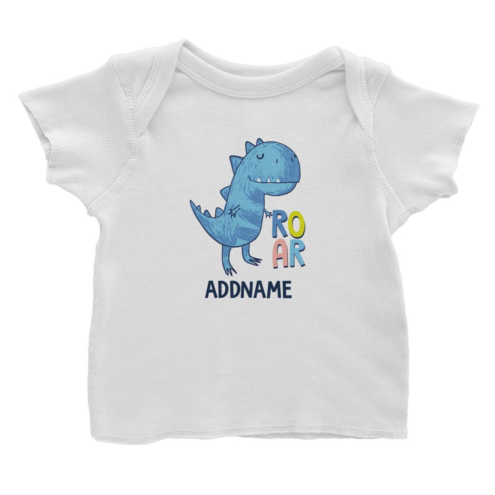 Cool Vibrant Series Roar Dinosaur Addname Baby T-Shirt