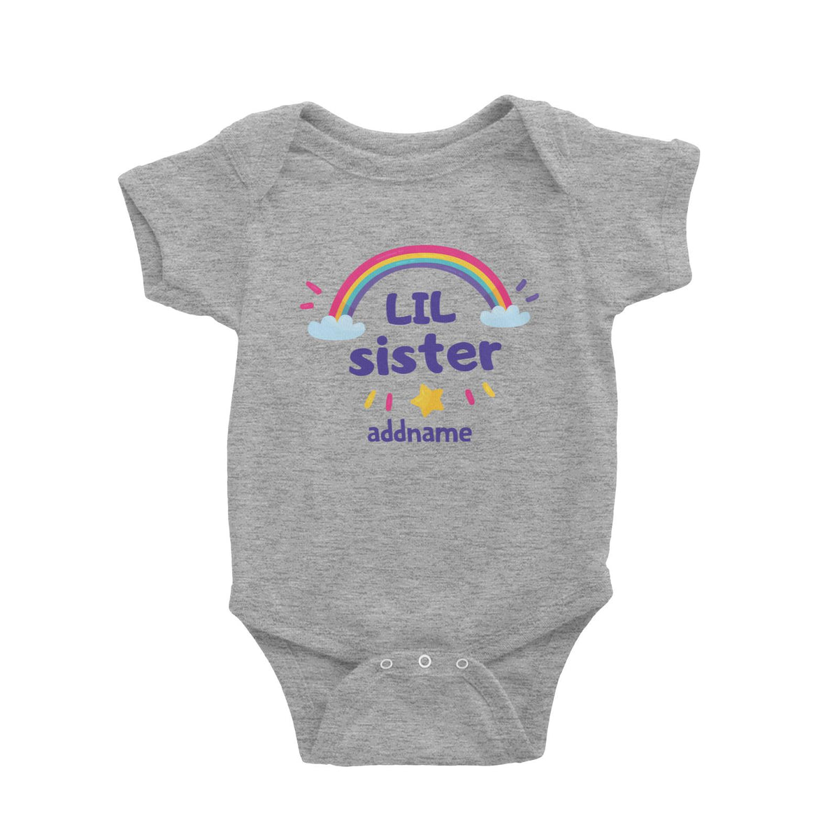 Cute Rainbow Little Sister Baby Romper