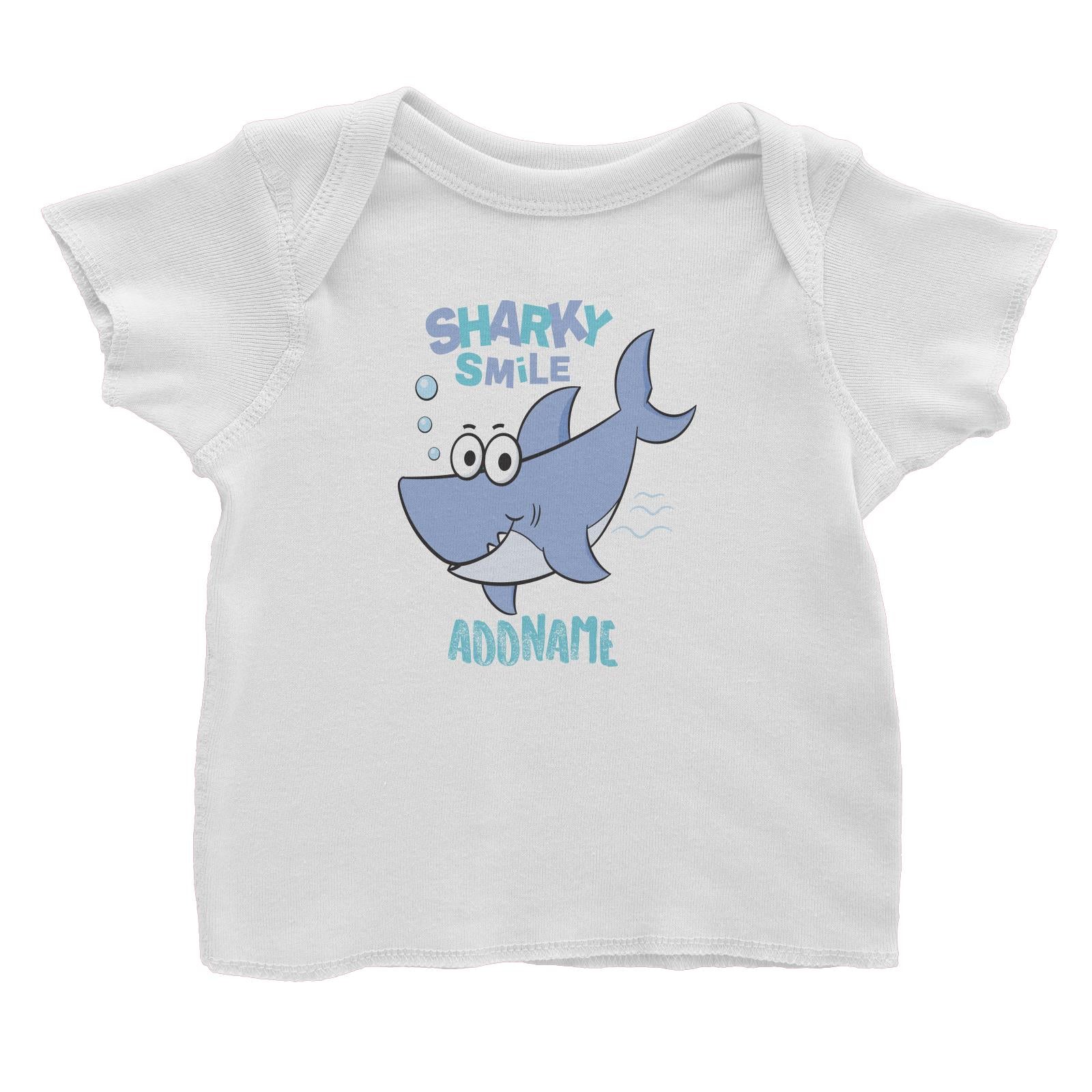 Cool Cute Sea Animals Sharky Smile Addname Baby T-Shirt