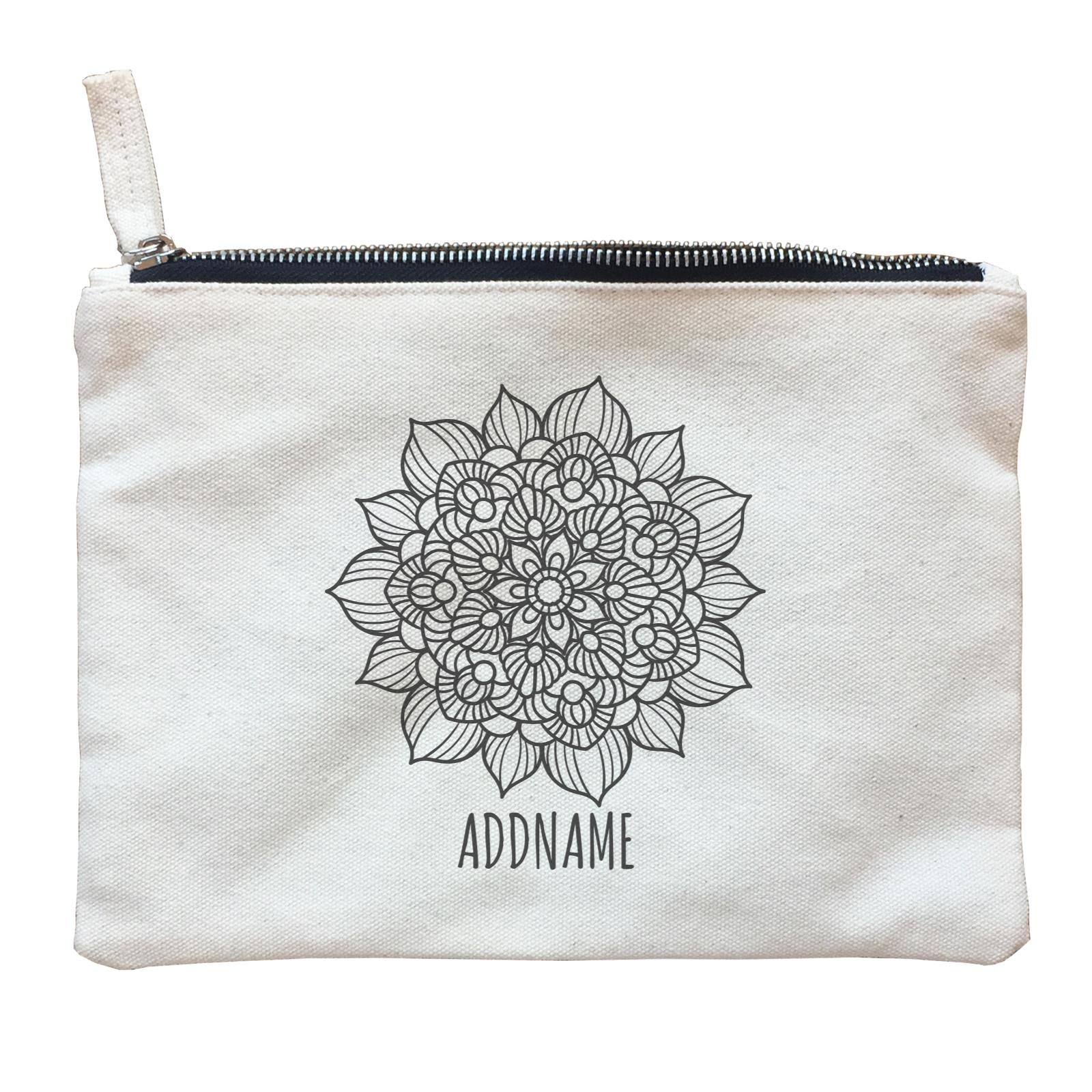 Monochrome Mandala 2 Addname Zipper Pouch