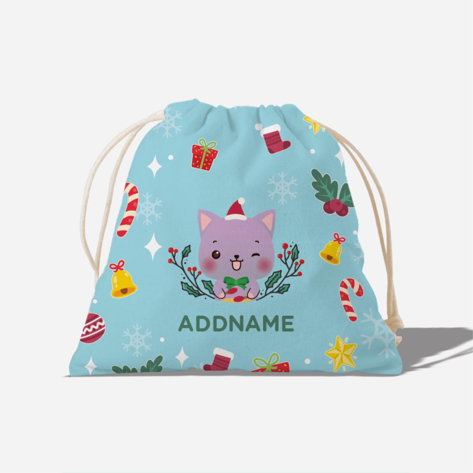 Christmas Cute Animal Series Full Print Satchel - Cat