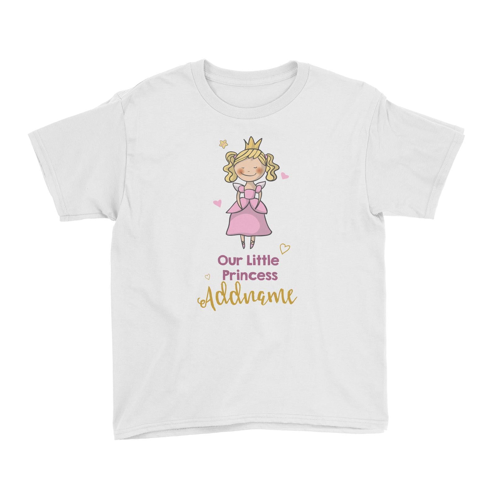 Our Little Princess in Pink Dress with Addname Kid's T-Shirt