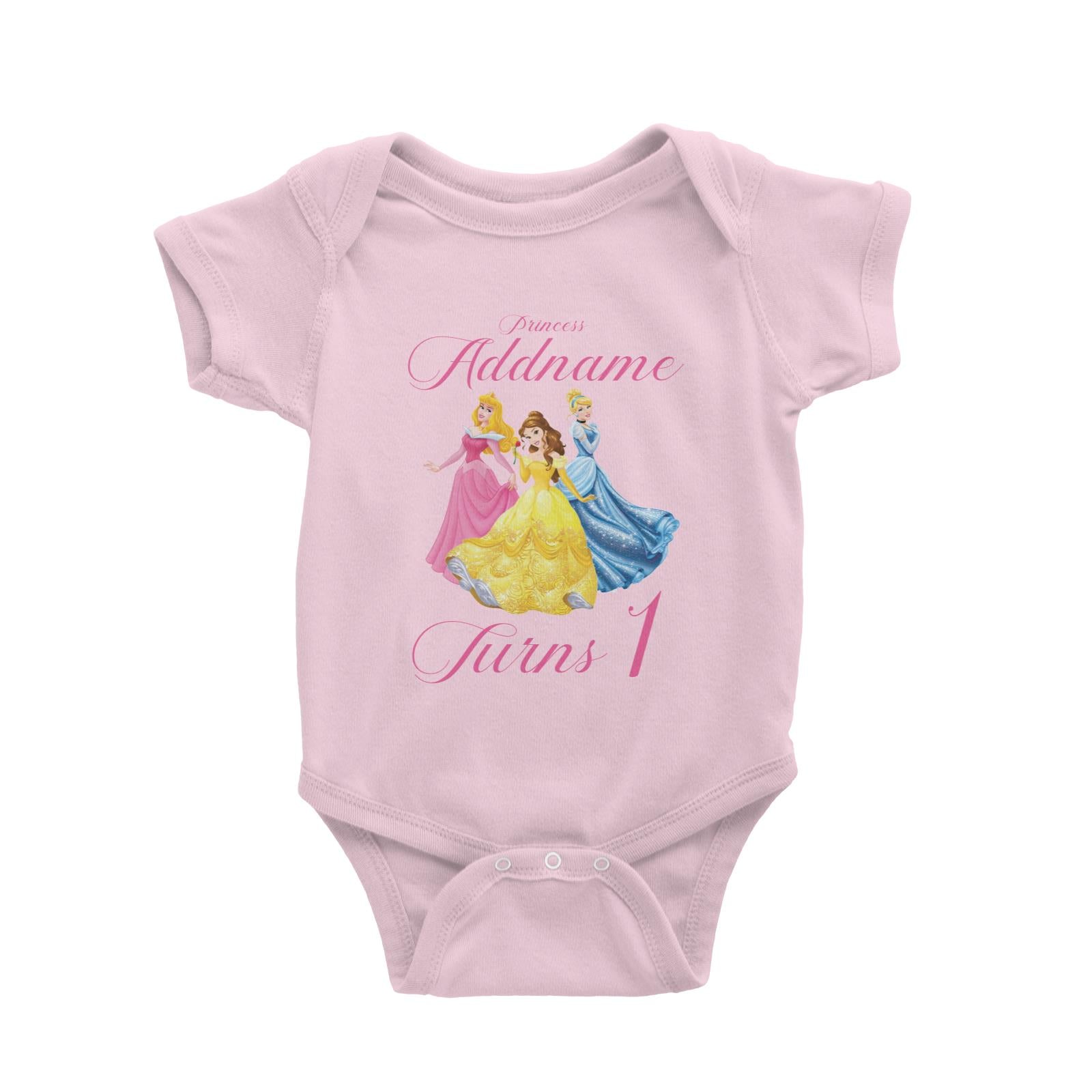 Princess Addname Birthday Theme Personalizable with Name and Number Baby Romper