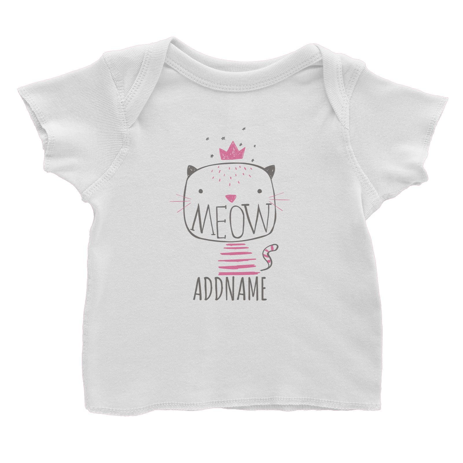 Meow Cat Princess Addname Baby T-Shirt