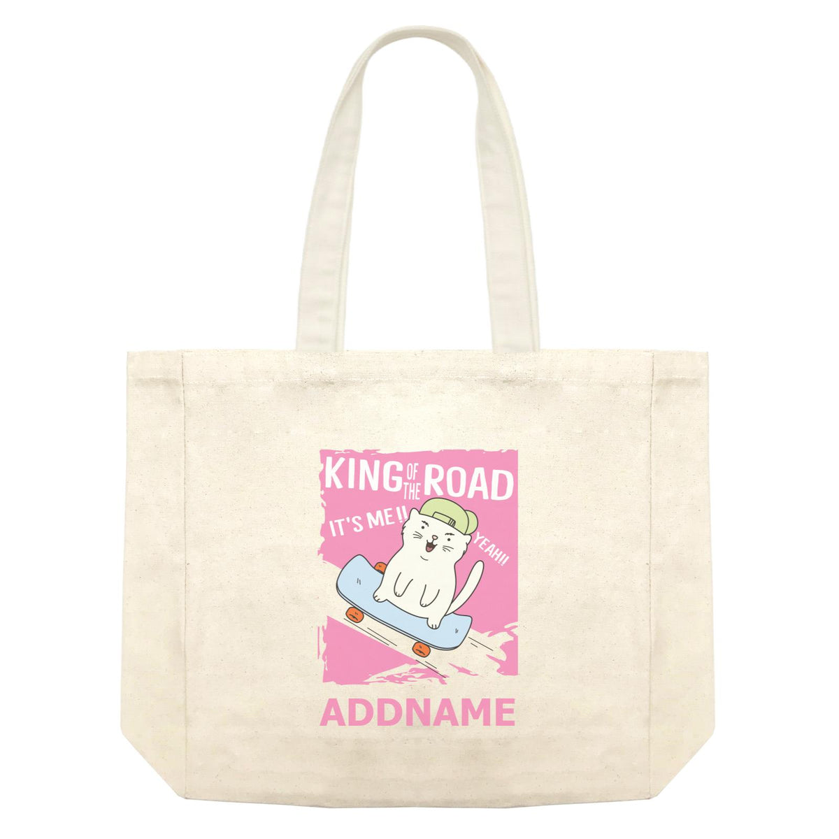 Cool Cute Animals Cats King Of The Road Addname Shopping Bag