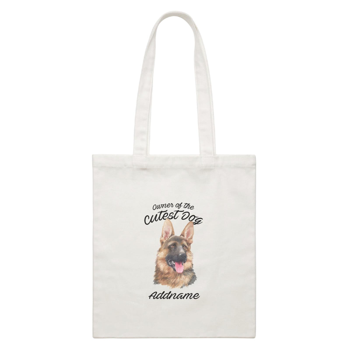 Watercolor Dog Owner Of The Cutest Dog German Shepherd Addname White Canvas Bag