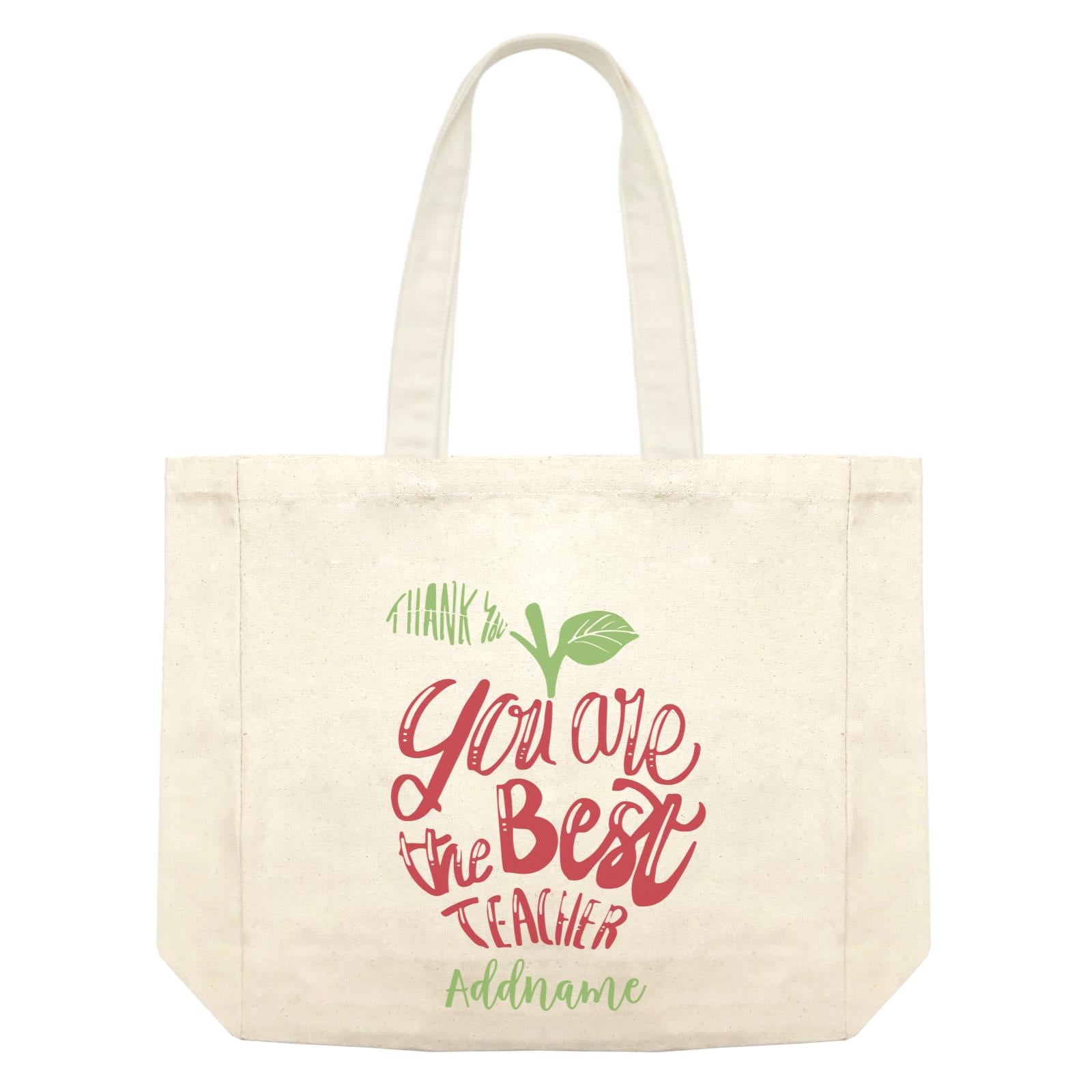 Teacher Apple Thank You You Are The Best Teacher Addname Shopping Bag