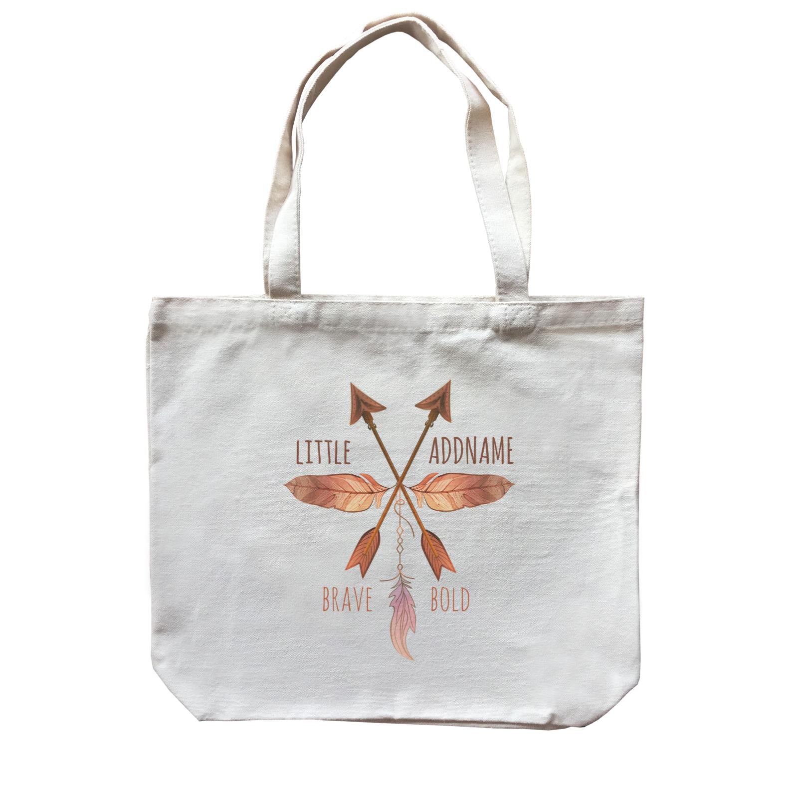 Brave Bold Feather and Arrows Little Addname Canvas Bag