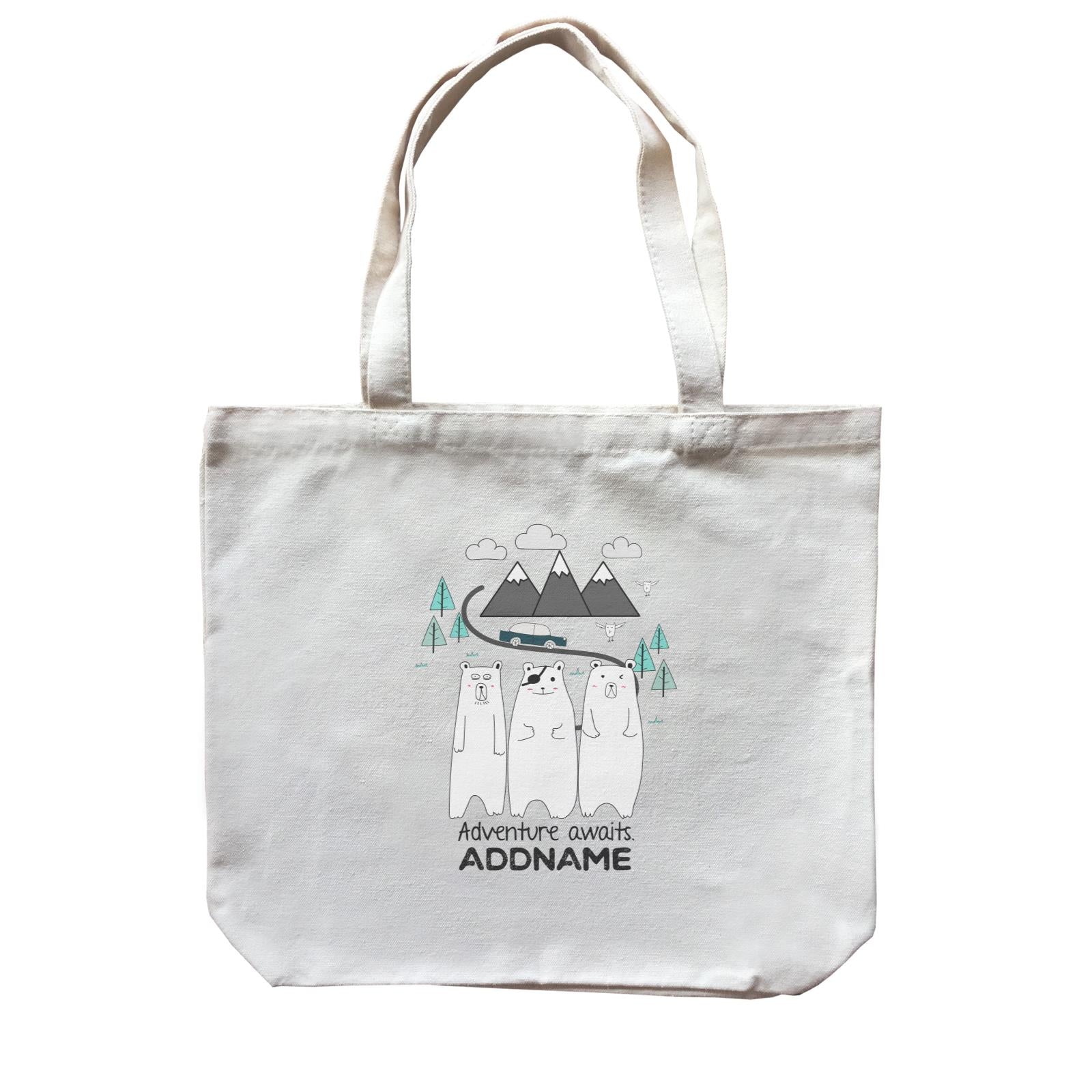 Cute Animals And Friends Series Adventure Awaits Bears Group Addname Canvas Bag