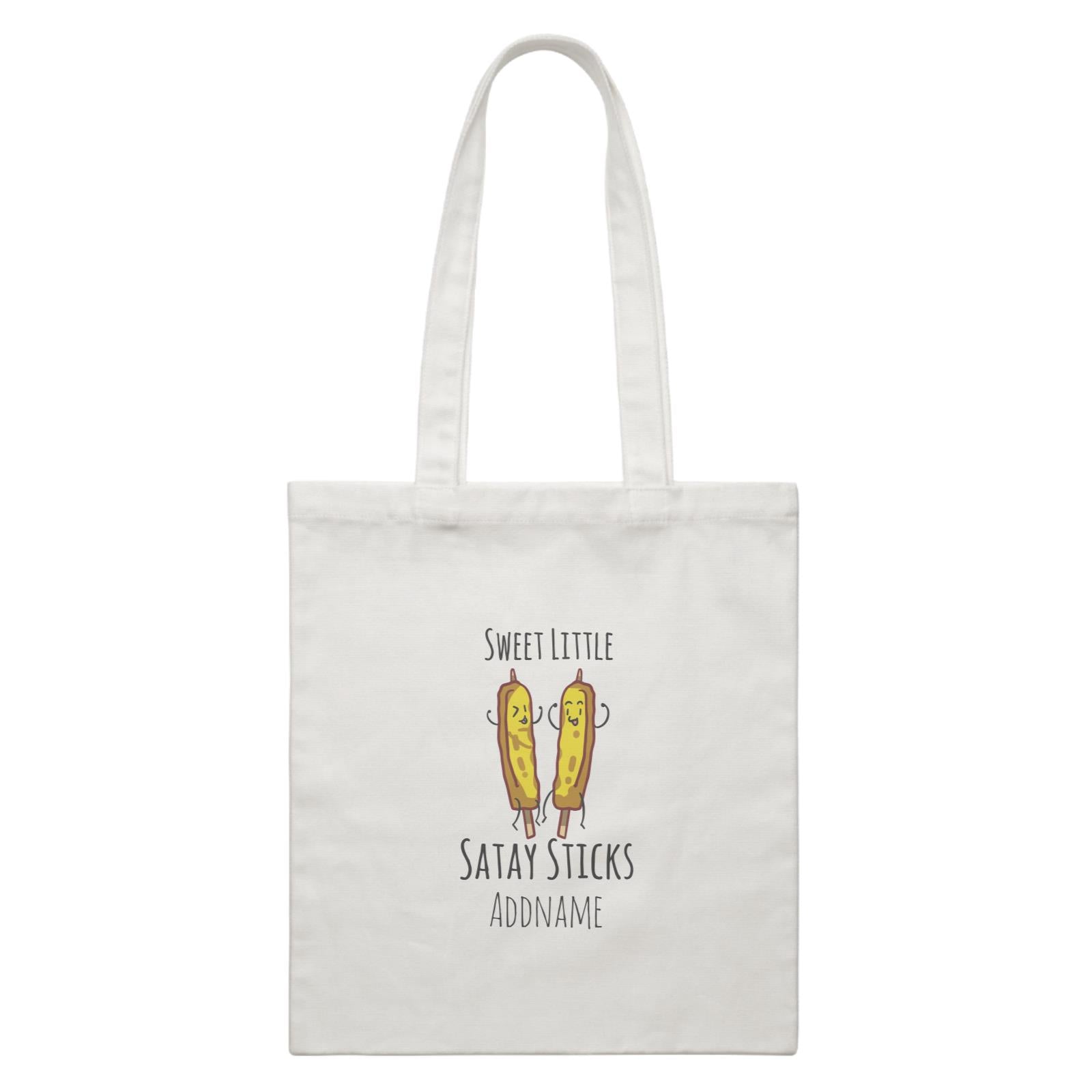 Raya Kuih Savoury Sweet Little Satay Sticks Addname White Canvas Bag
