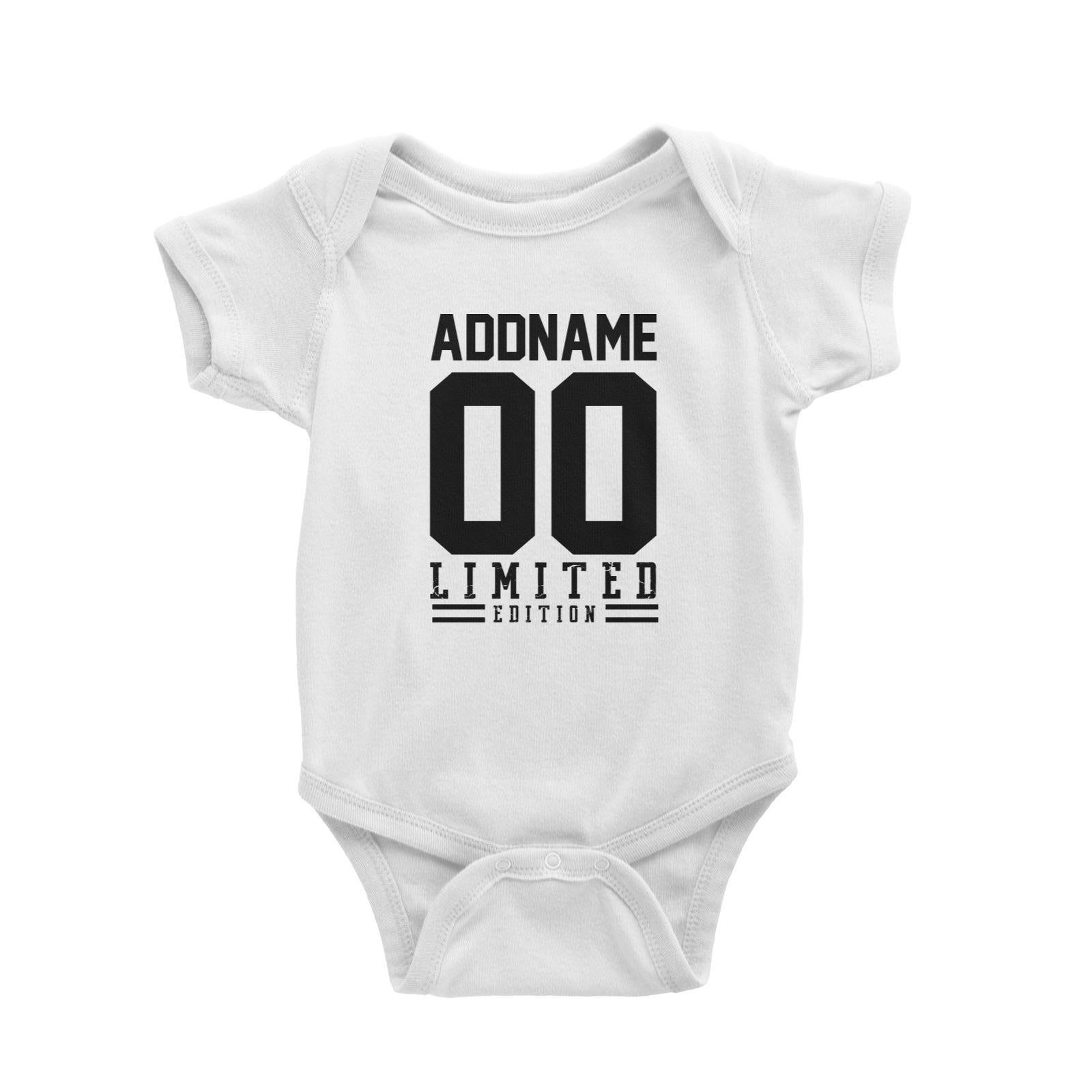 Limited Edition Jersey Personalizable with Name and Number Baby Romper