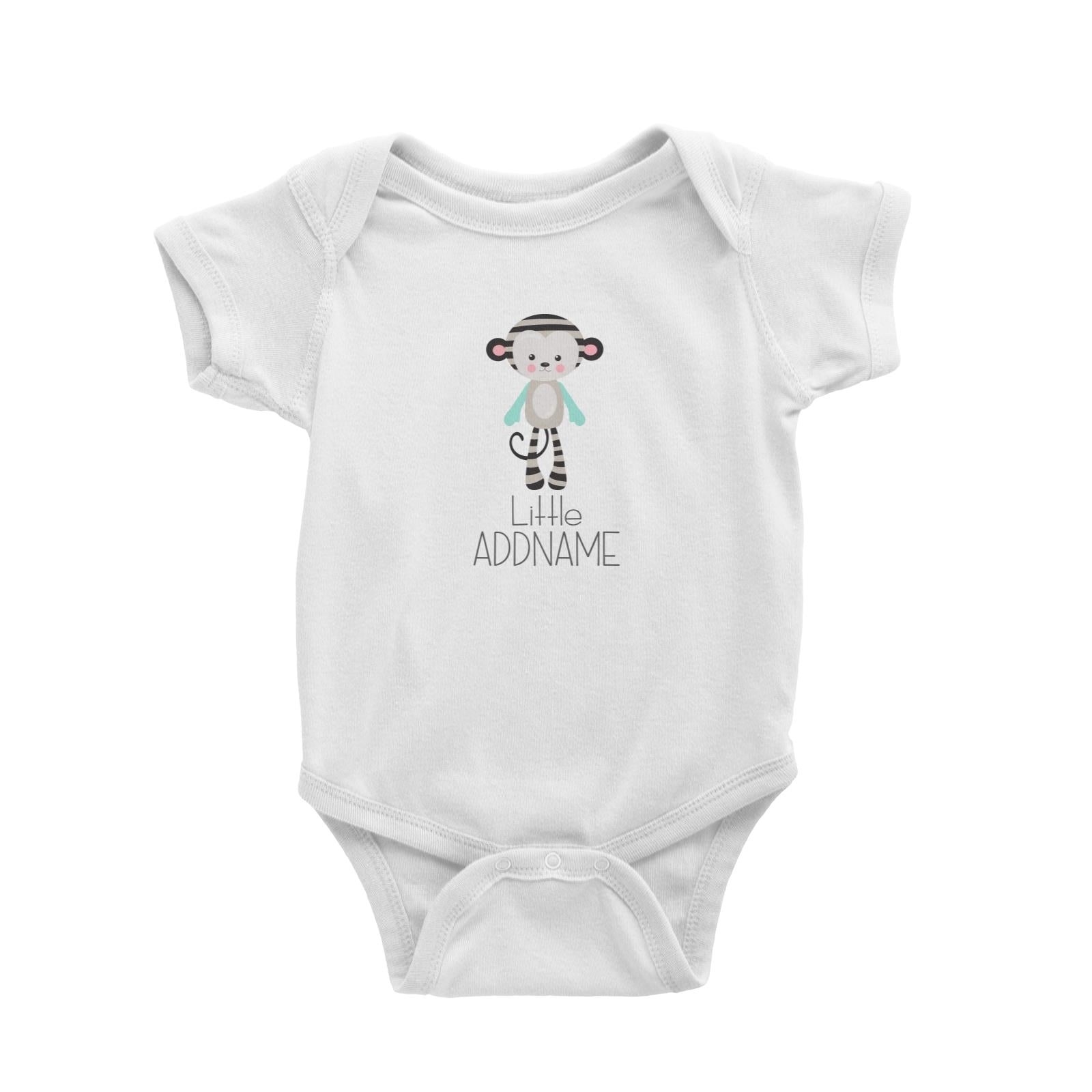 Nursery Animals Little Monkey Addname White Baby Romper