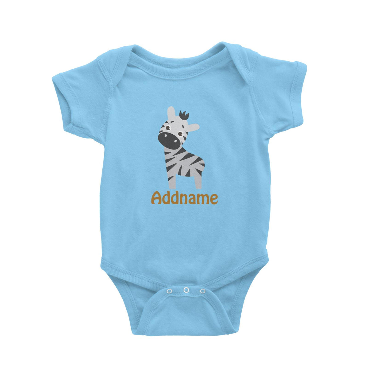 Animal Safari Jungle Zebra Addname Baby Romper