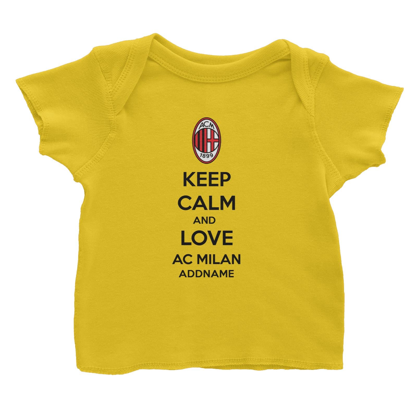 AC Milan Football Keep Calm And Love Serires Addname Baby T-Shirt