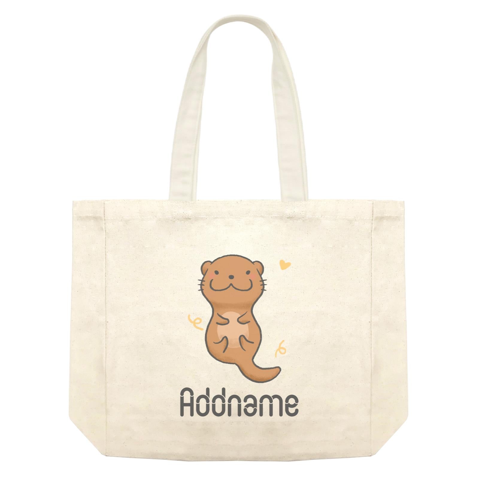 Cute Hand Drawn Style Otter Addname Shopping Bag