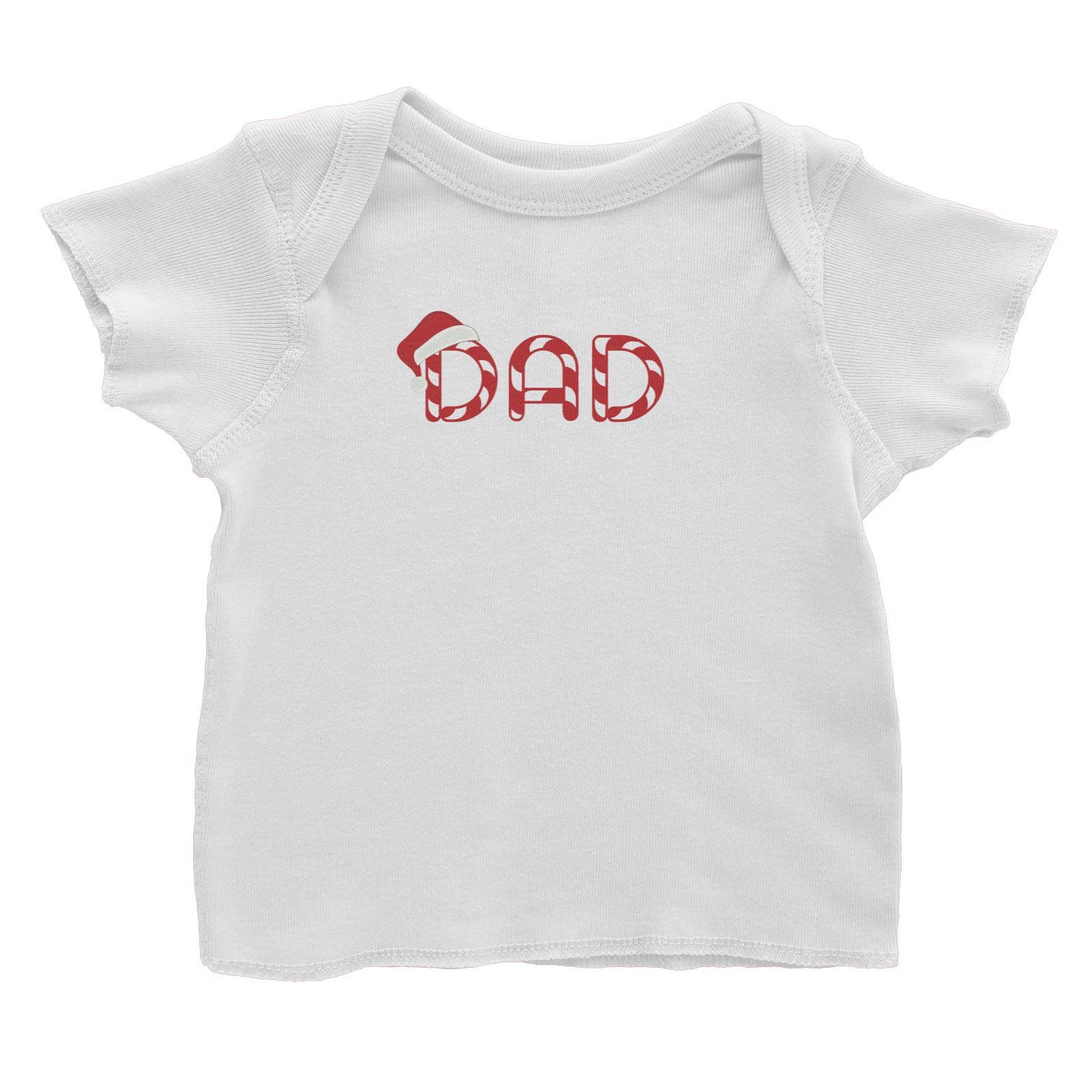 Candy Cane Alphabet Dad with Santa Hat Baby T-Shirt