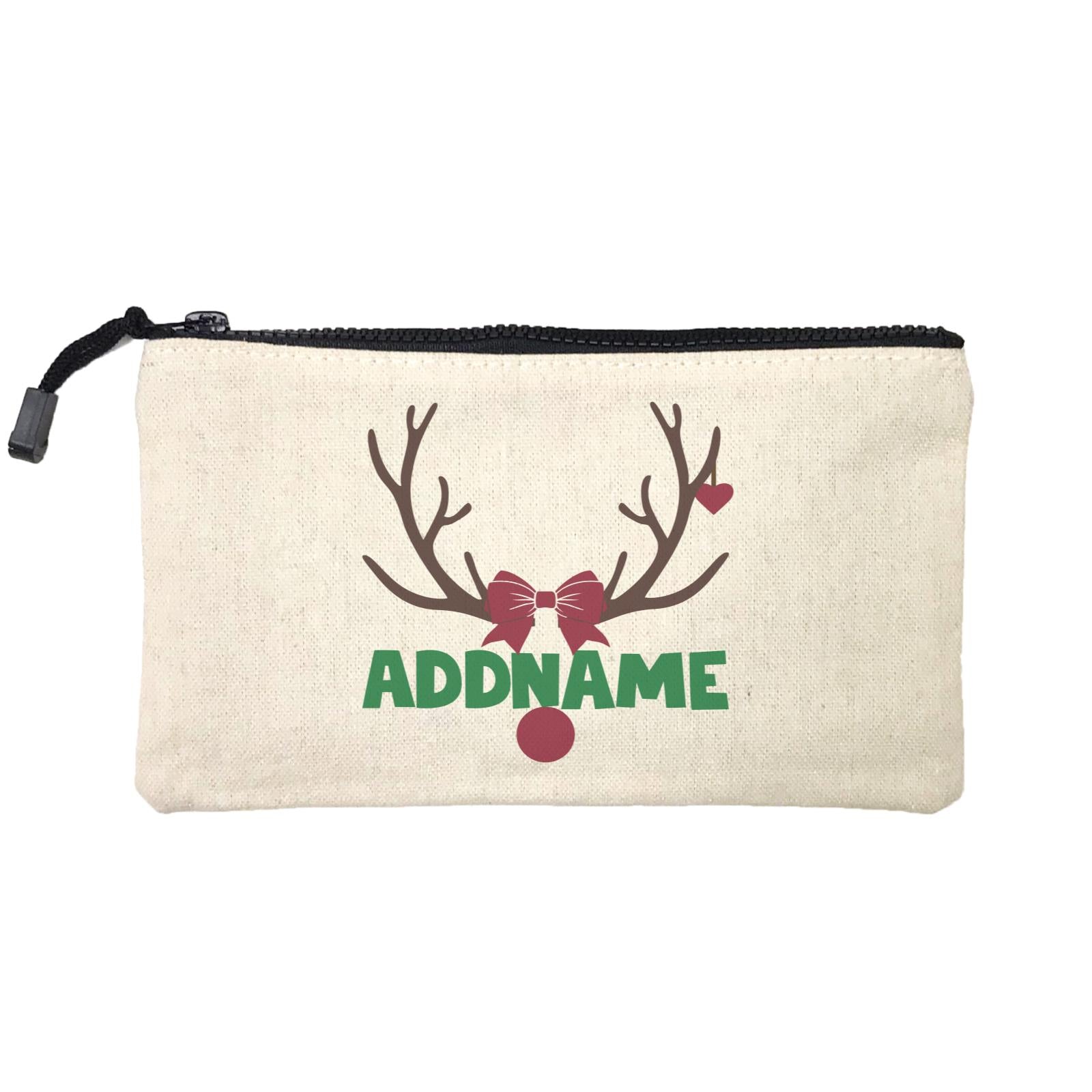 Xmas Rudolf Antler and Nose with Ribbon and Earing Mini Accessories Stationery Pouch