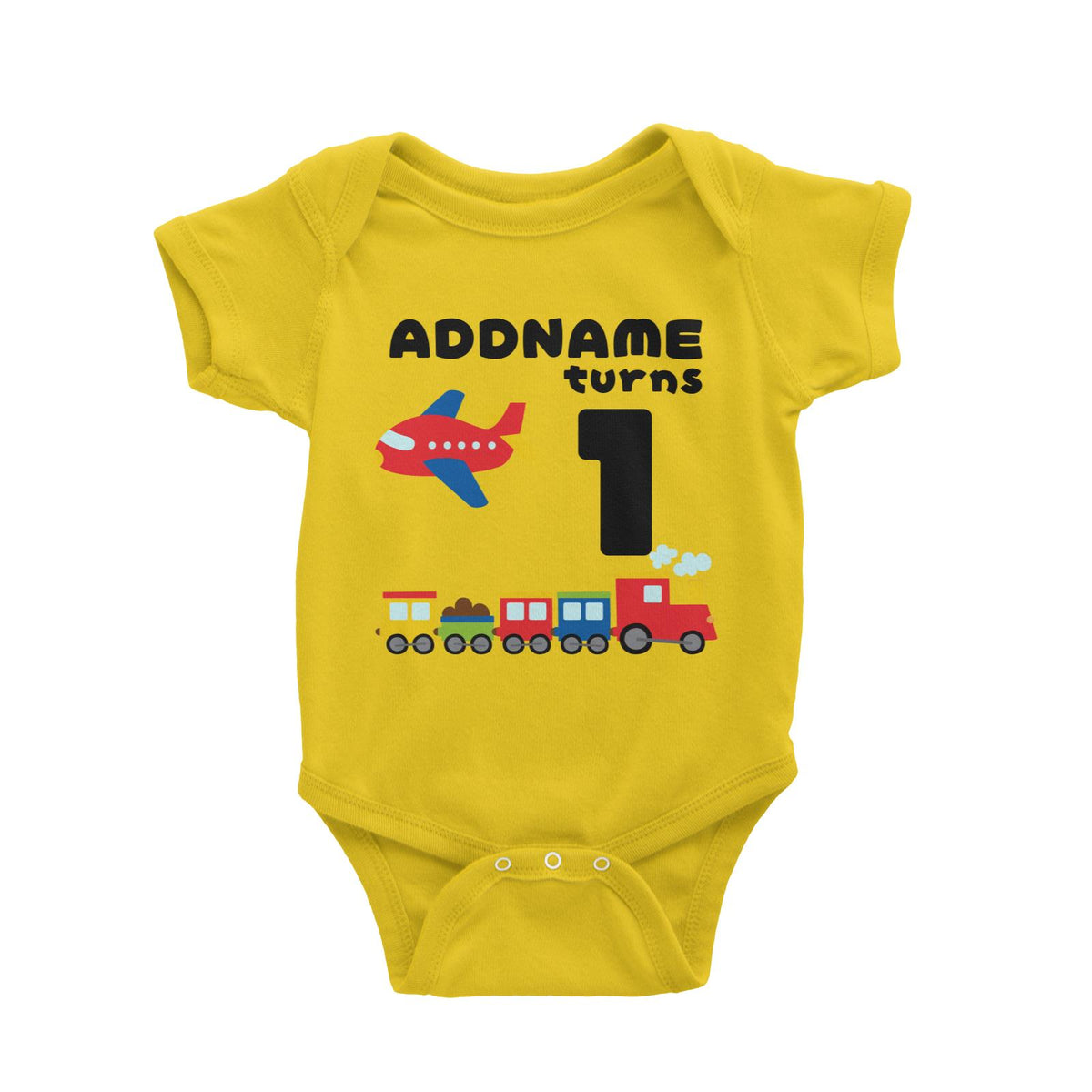 Transportation Birthday Theme 2 Personalizable with Name and Number Baby Romper