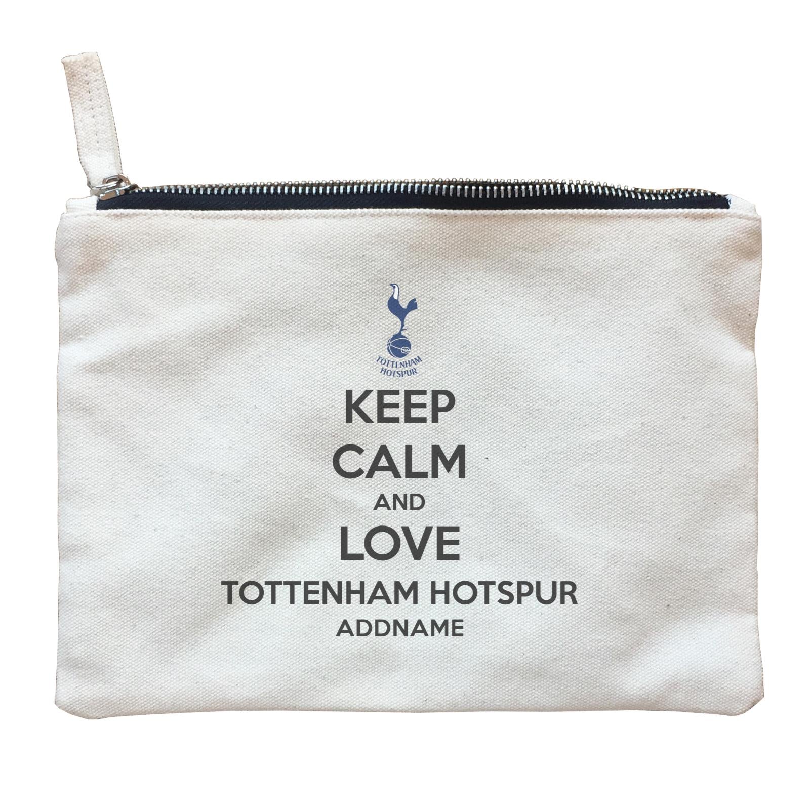Tottenham Hotspur Football Keep Calm And Love Series Addname Zipper Pouch