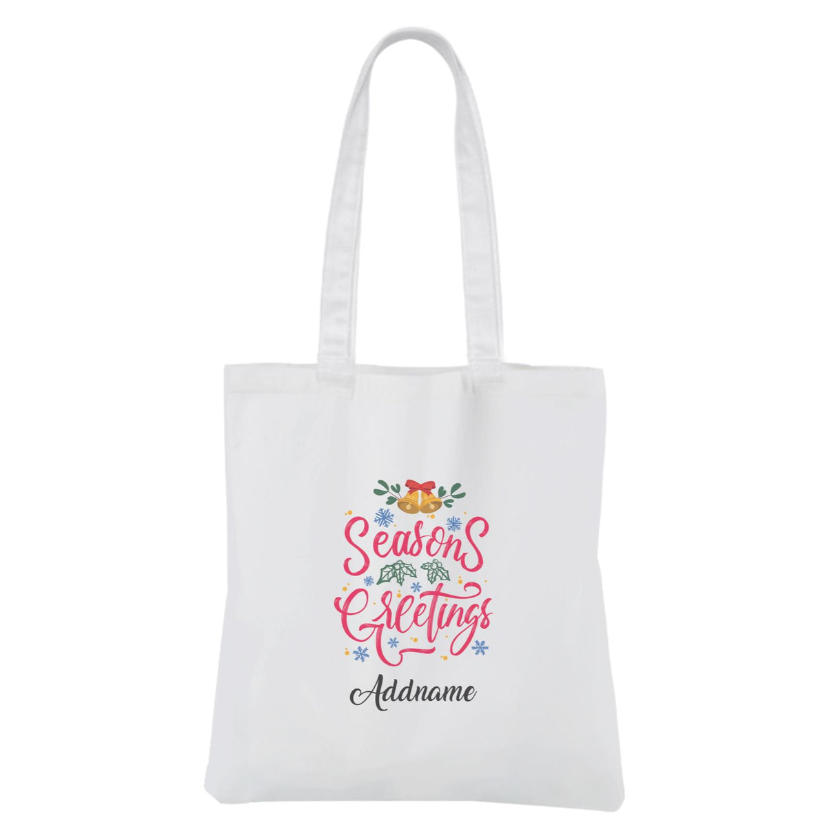 Christmas Series Season's Greetings White Canvas Bag