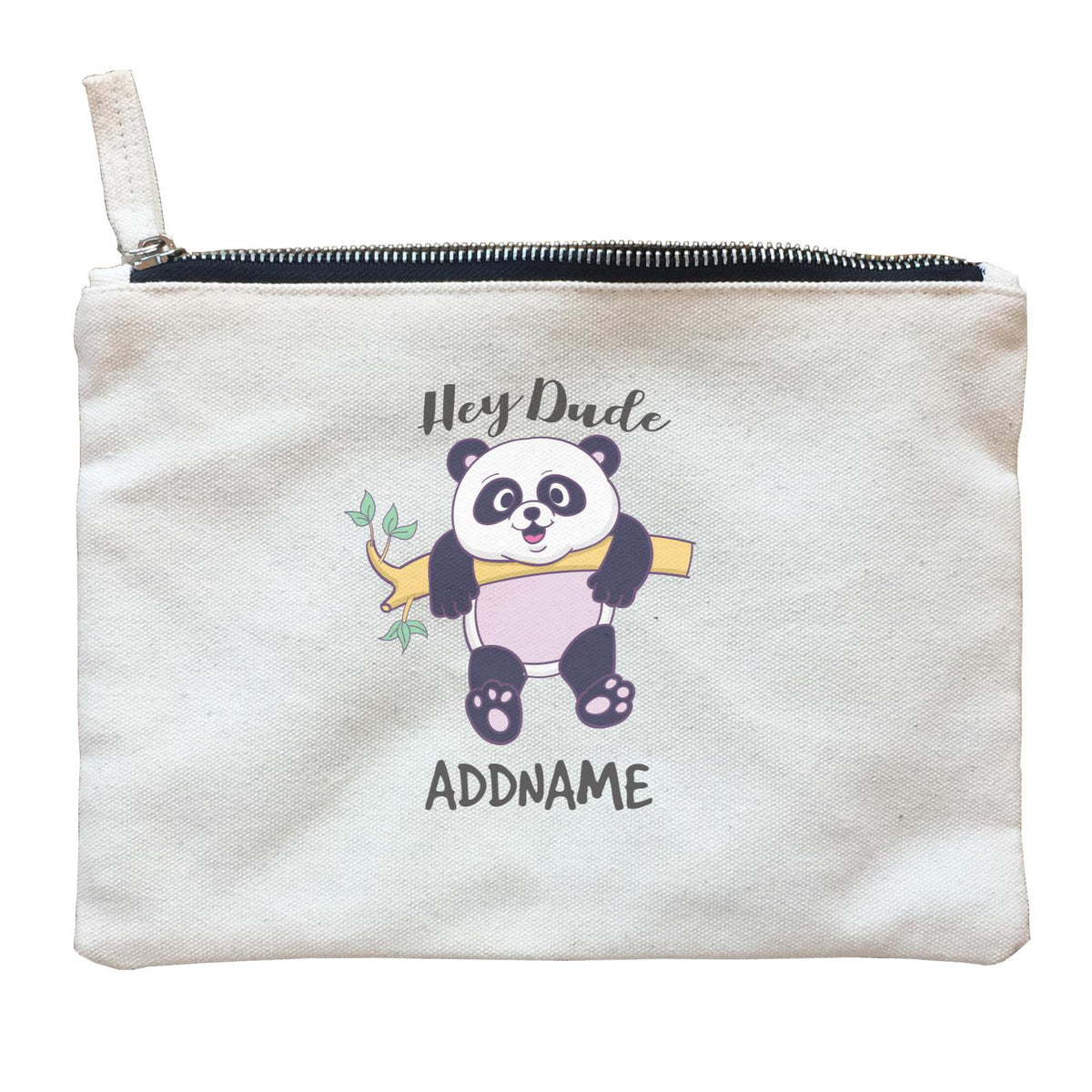 Cool Cute Animals Bear Hey Dude Panda Addname Zipper Pouch
