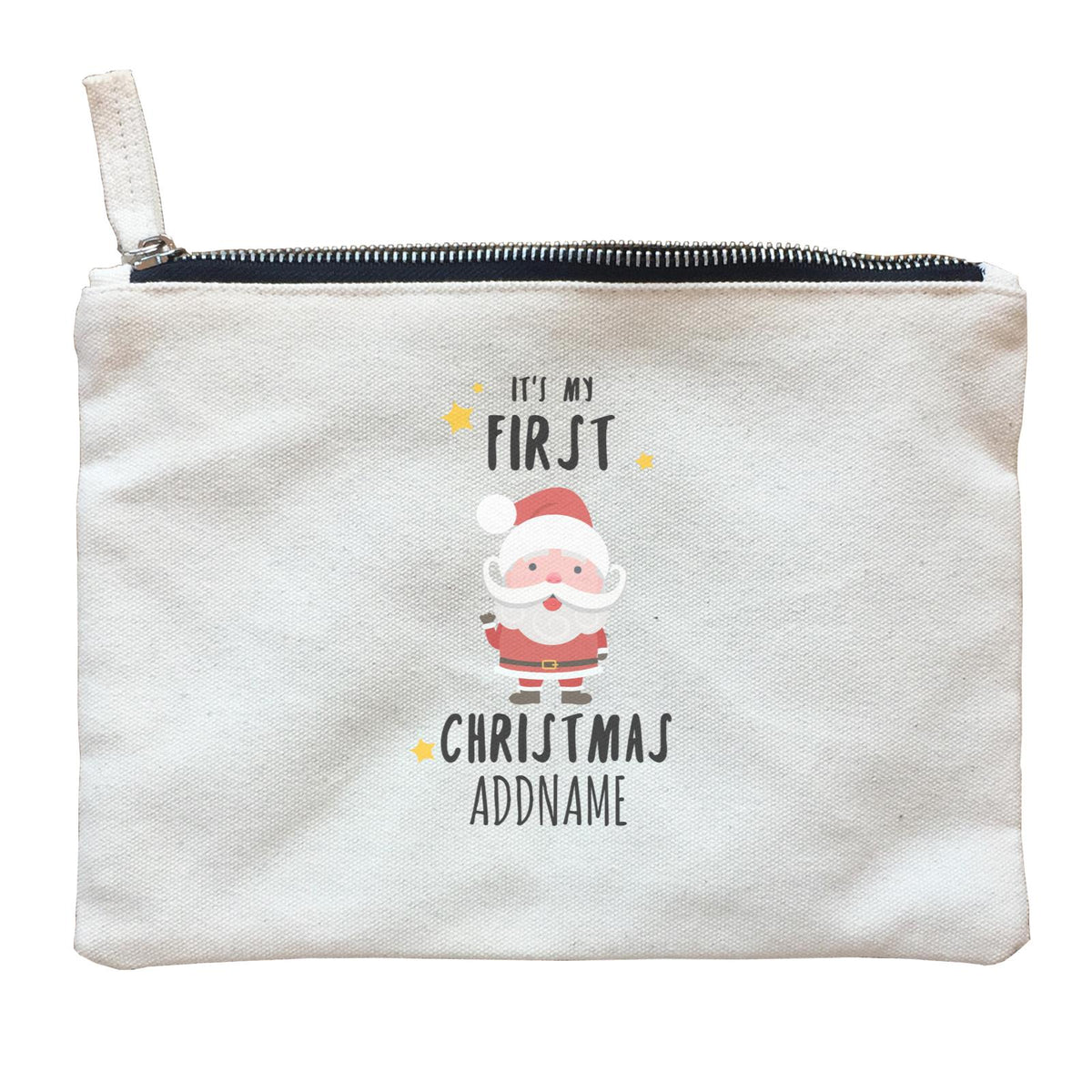 Cute Santa First Christmas Accessories  Addname Zipper Pouch
