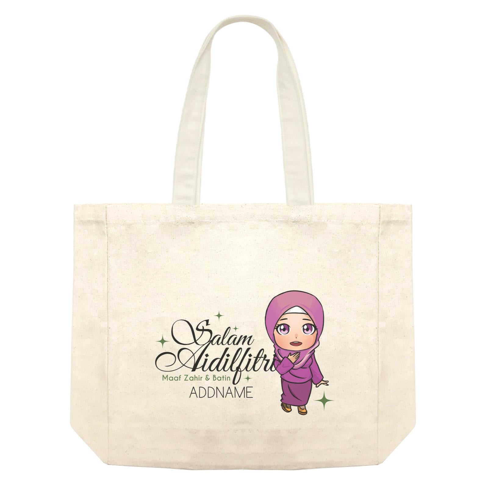 Raya Chibi Wishes Woman Addname Wishes Everyone Salam Aidilfitri Maaf Zahir & Batin Accessories Shopping Bag