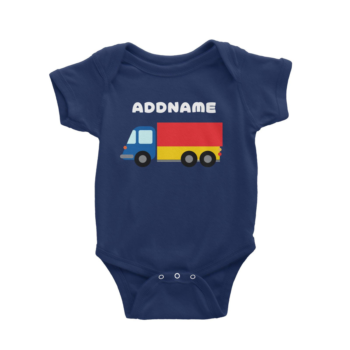 Transportation Truck Addname Baby Romper