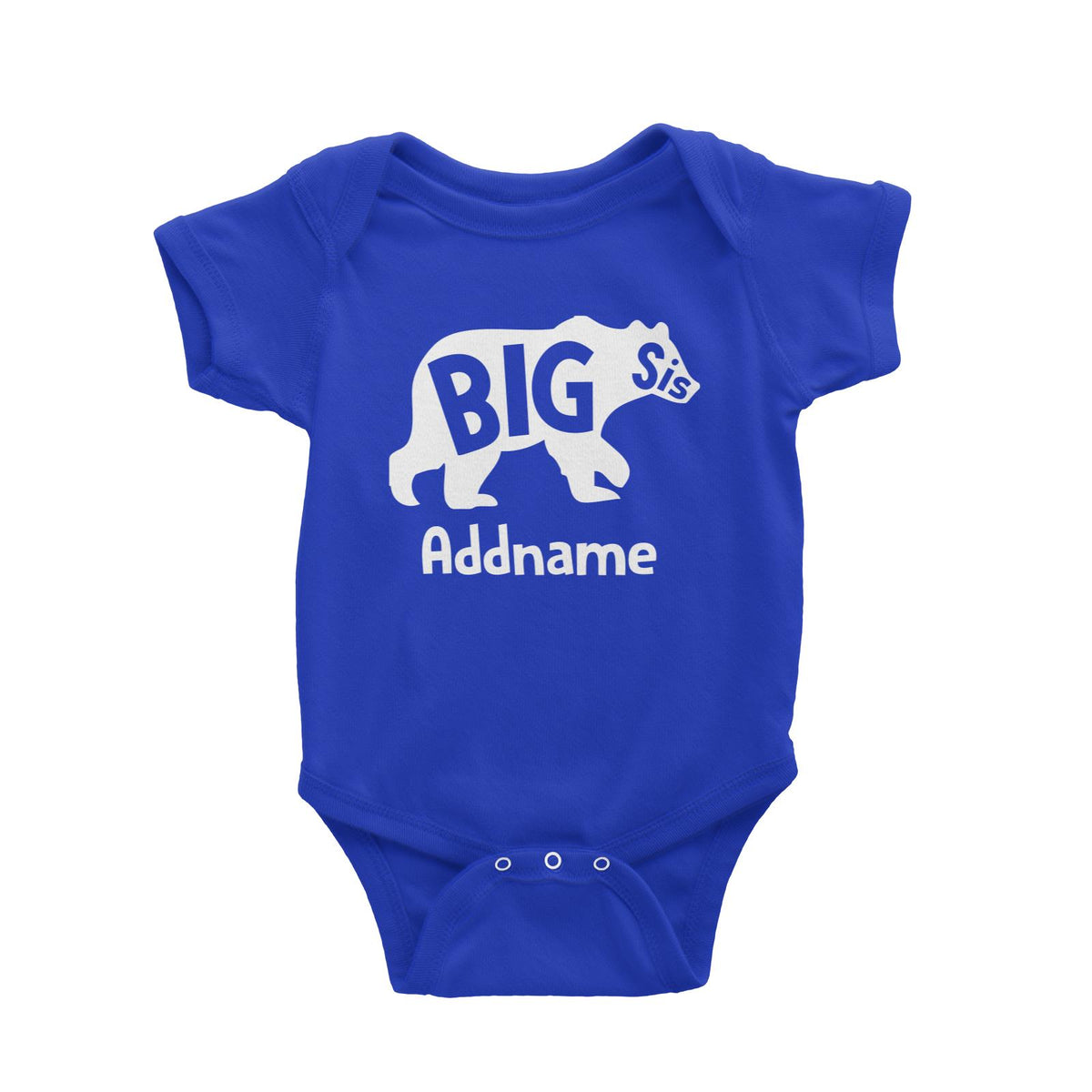 Big Sis Bear Silhouette Baby Romper