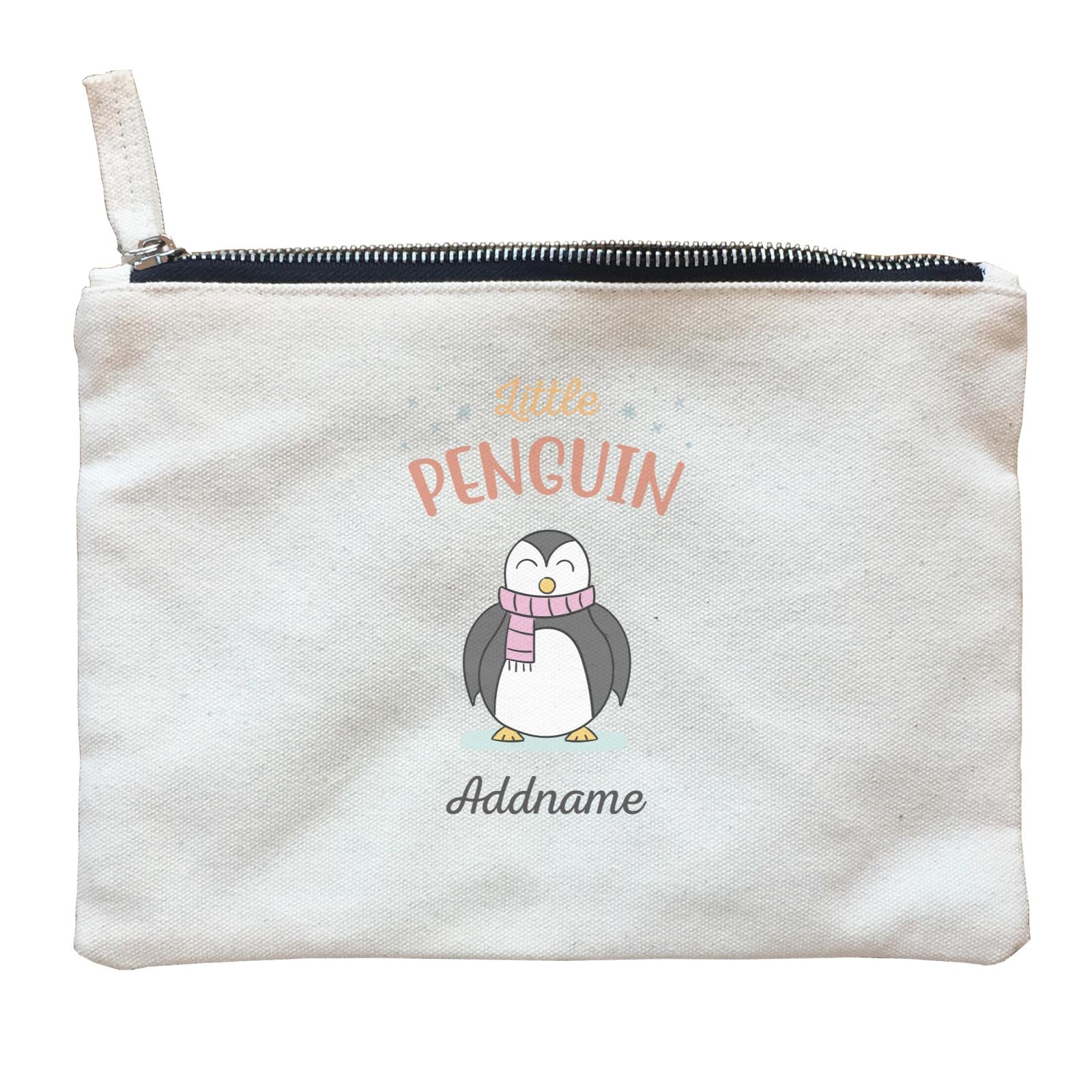 Penguin Family Little Penguin With Scarf Addname Zipper Pouch