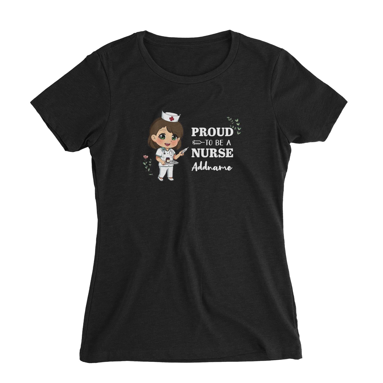 Proud To Be A Nurse Chibi Female Chinese Women's Slim Fit T-Shirt