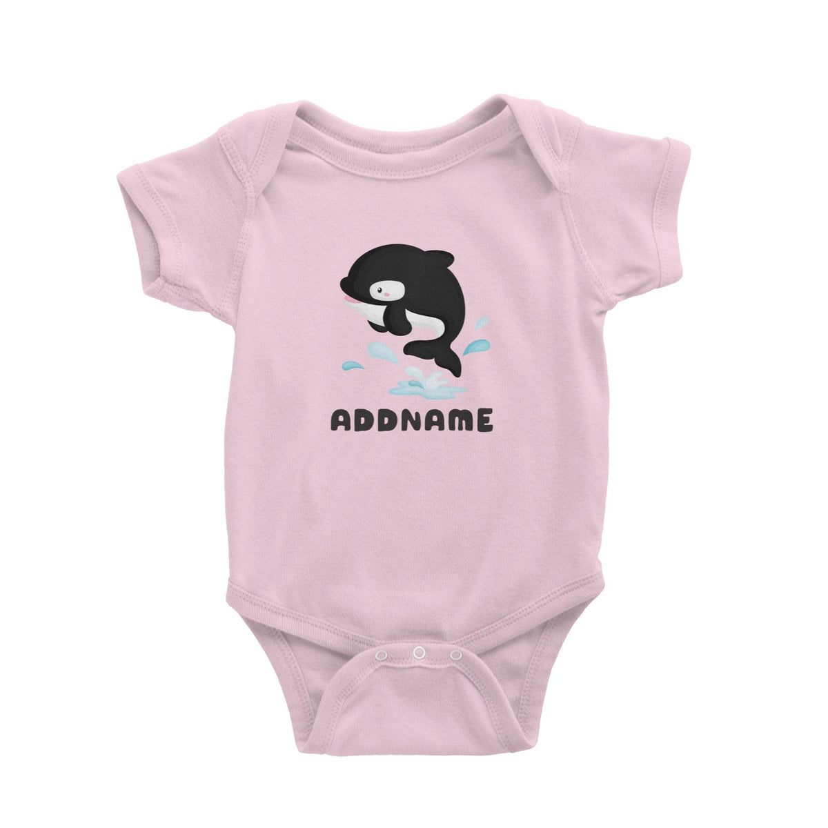 Birthday Winter Animals Orca Addname Baby Romper