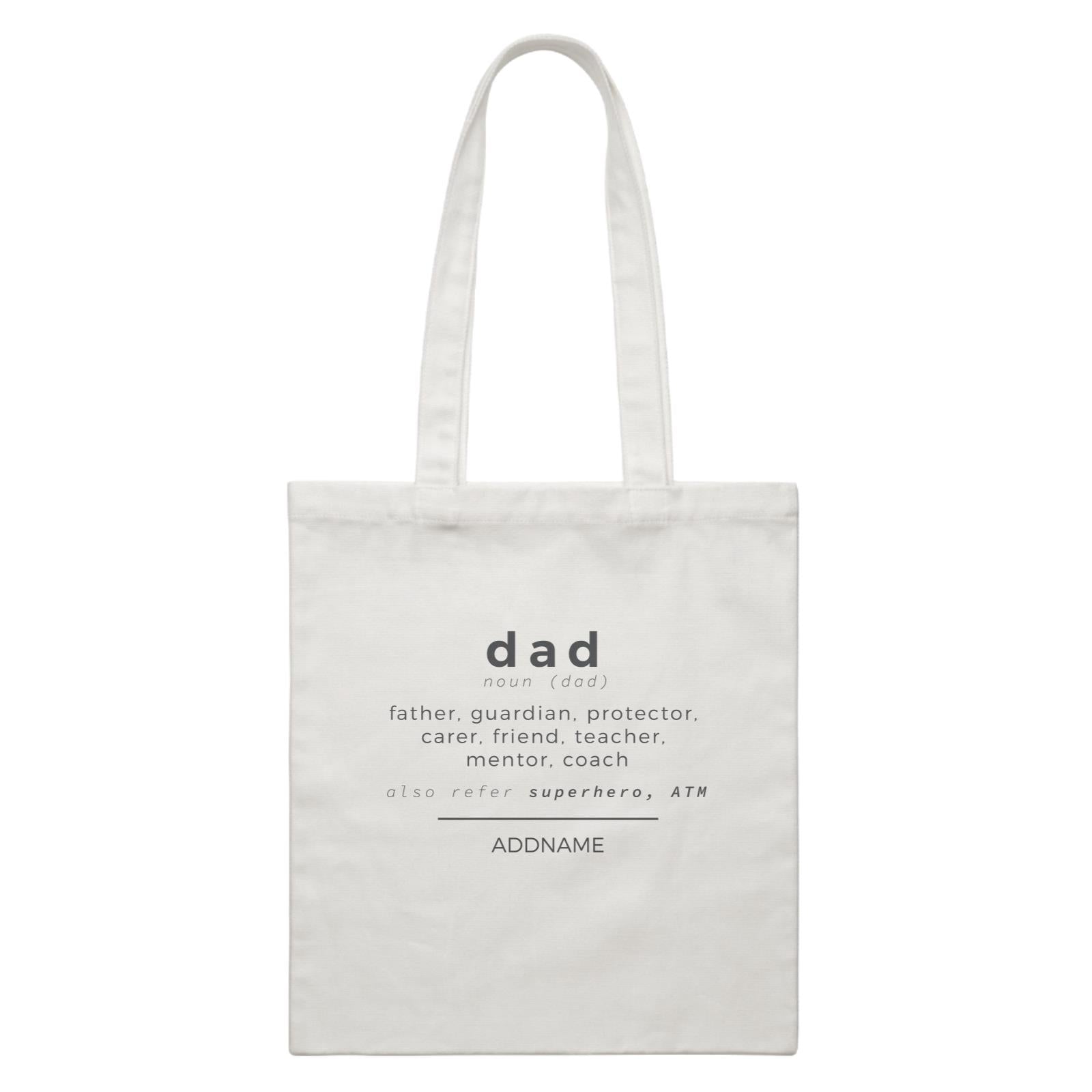 Dad Definition Dad Noun Definition Addname White Canvas Bag