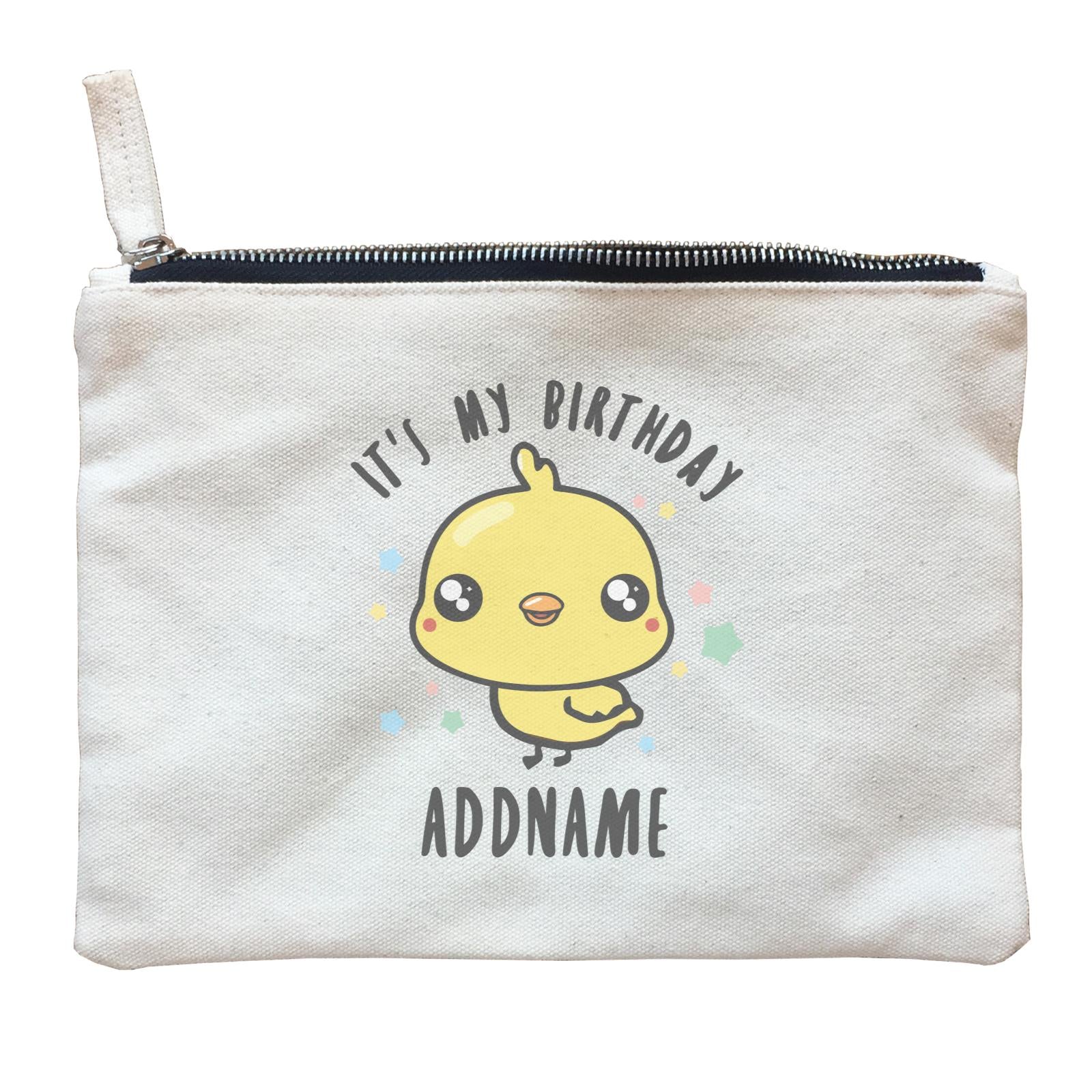 Cute Chick It's My Birthday Theme Personalizable with Date and Number Zipper Pouch