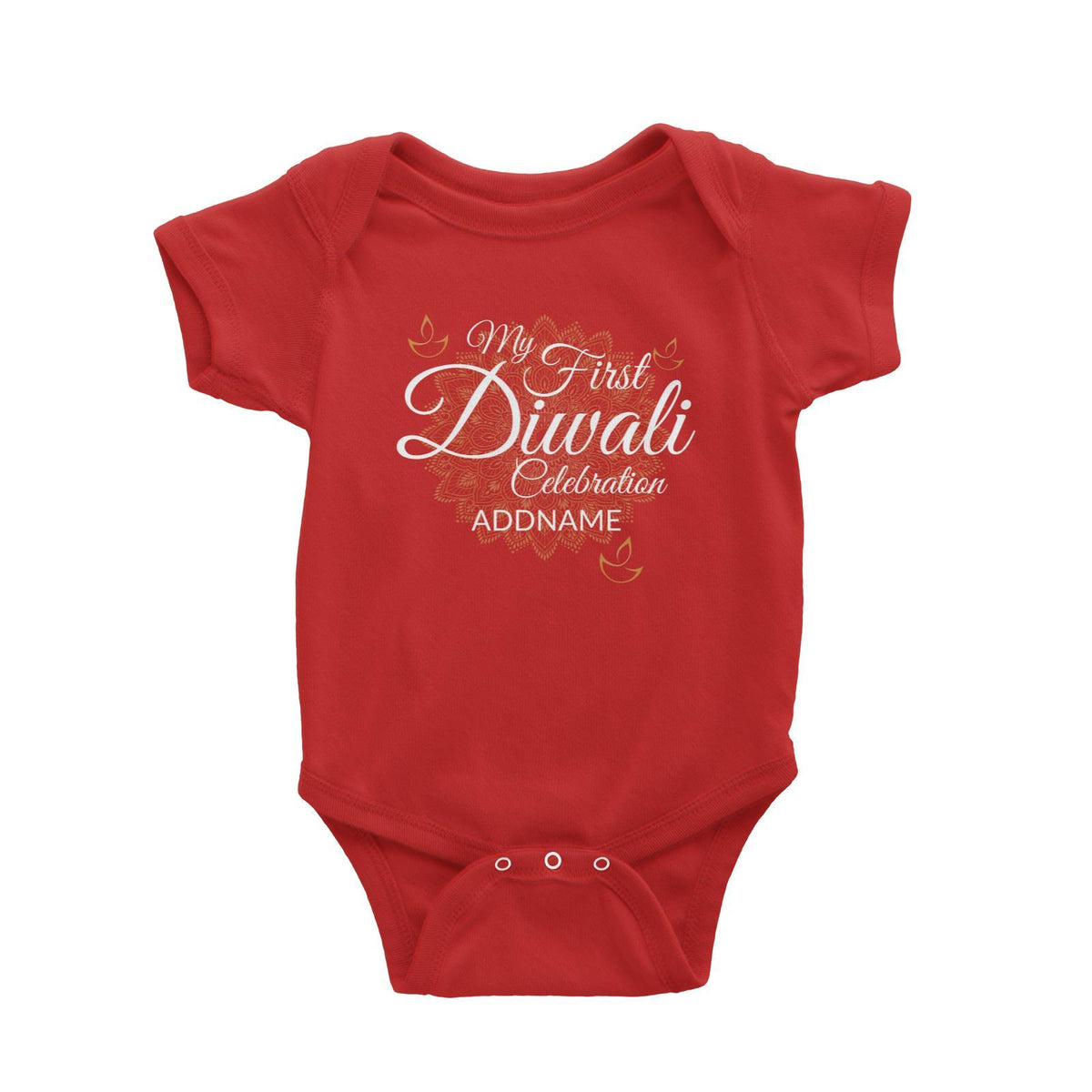My First Diwali Celebration with Mandala Addname Baby Romper