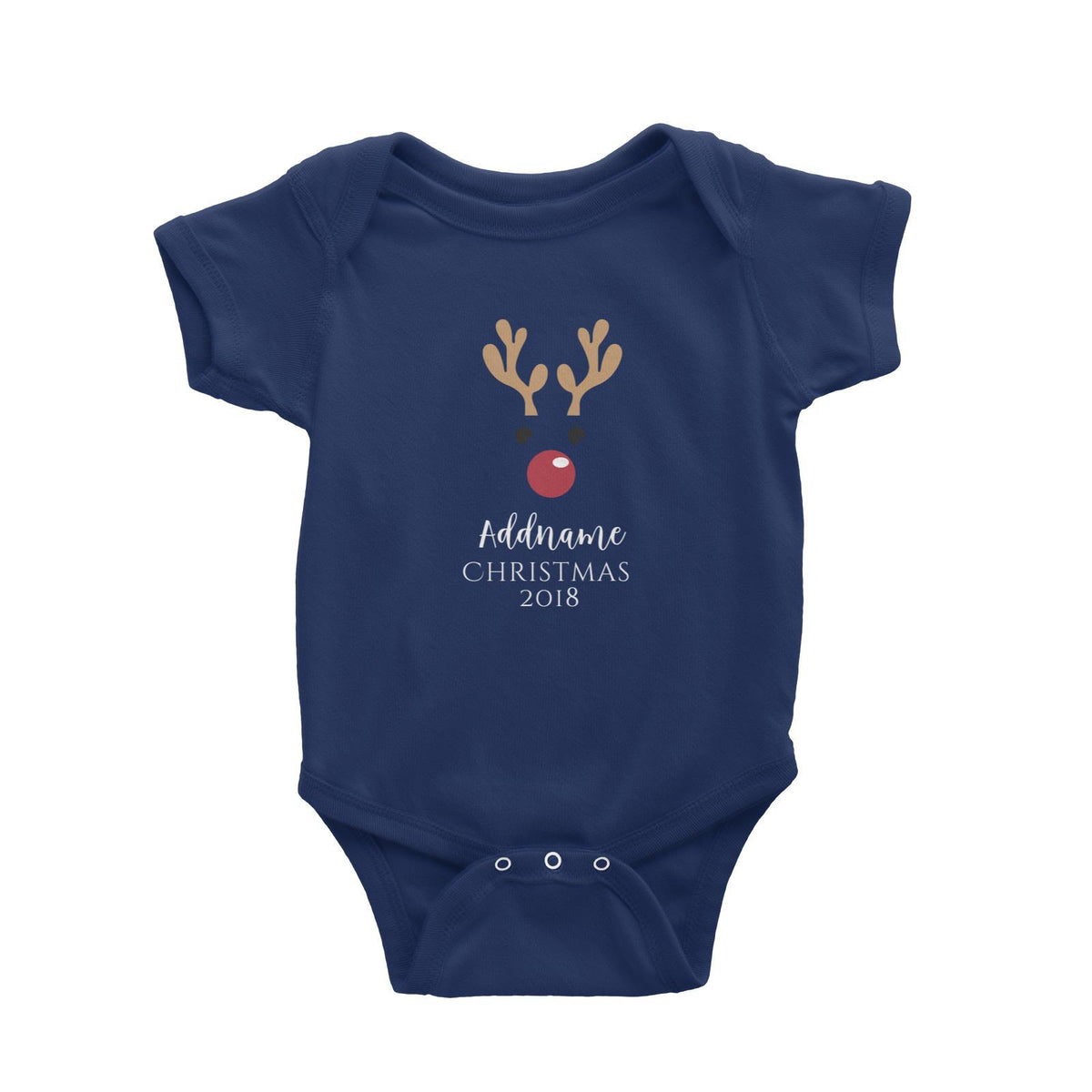 Christmas Cute Reindeer Christmas 2018 Addname Baby Romper